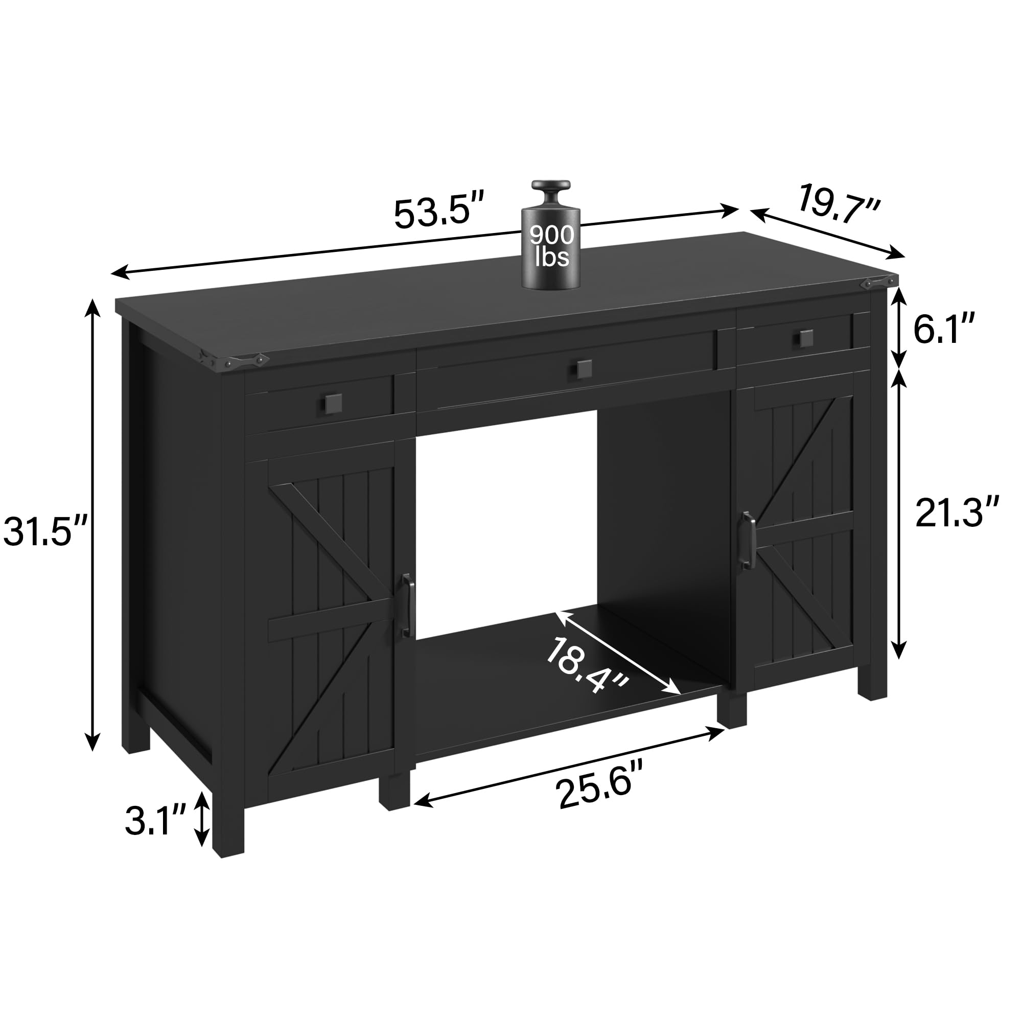 kepptory Aquarium Stand for 55-75 Gallon Tanks, Black, Heavy Duty with Power Outlet & Adjustable Shelves, Model 7889HY9