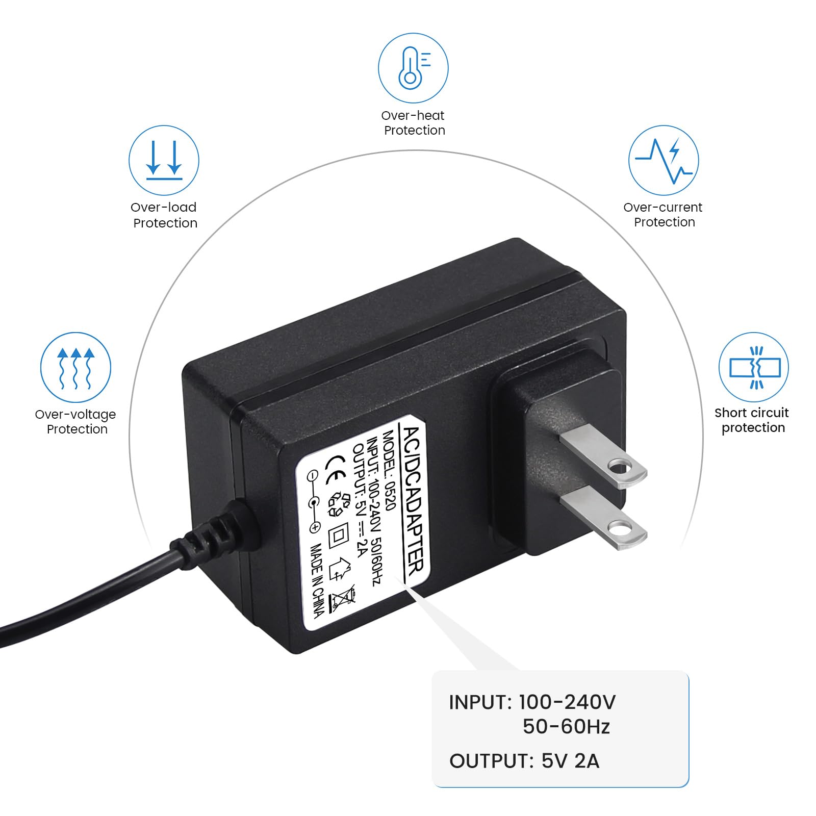 YEAOI E Collar Charger for Mini Educator 300 400 ET-300 ET-400 Dog Training Collars, Black Dual Lead Power Adapter Cord