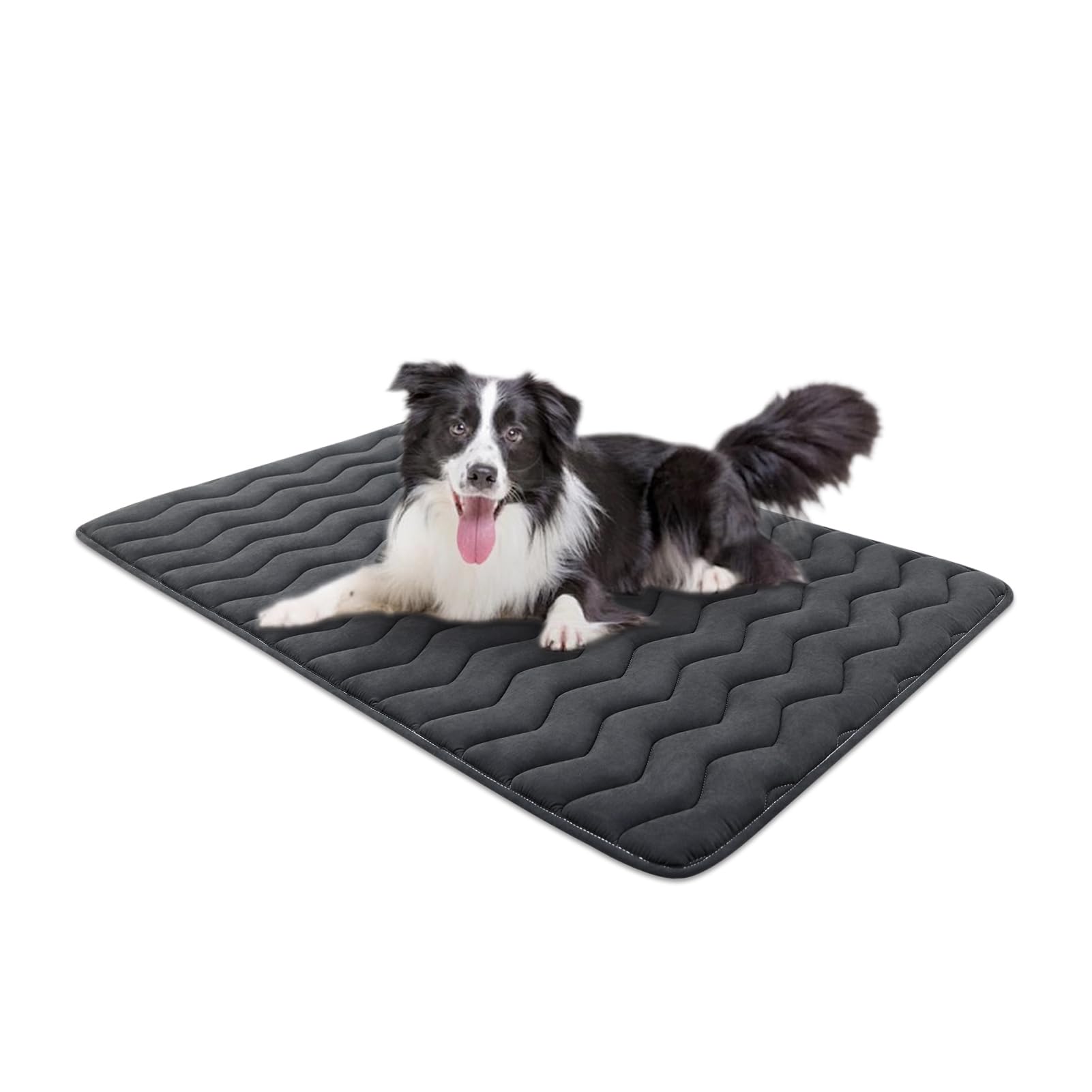 Bubble bear Dog Crate Mat,Soft Dog Crate Mat with Anti-Slip Bottom,Machine Washable,Portable Kennel Pad, Lightweight Travel Flat