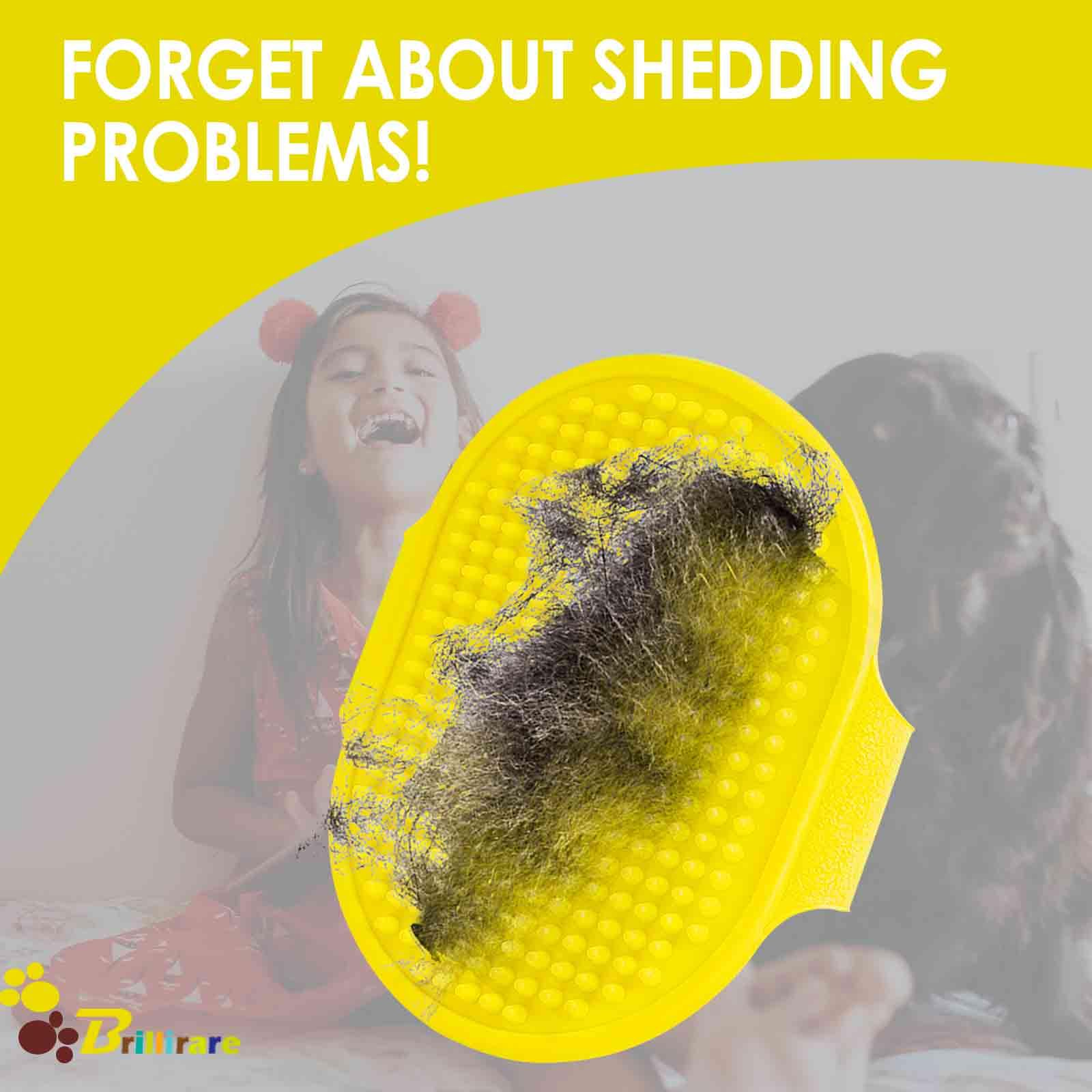 Brillirare 4 Pack Dog Grooming Brush, Premium Soft Silicone Pet Bath Brushes With Adjustable Handle, Shampoo Soothing Comb For W