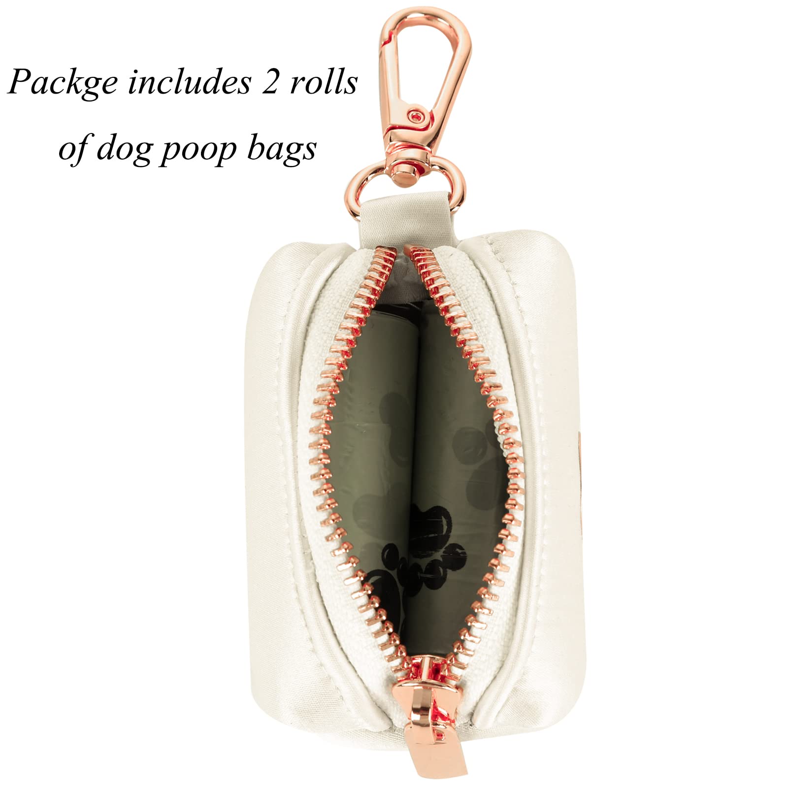 Lionet Paws Cute Dog Poop Bag Holder With Bags For Leash, Silk Dispenser, Matching Collar