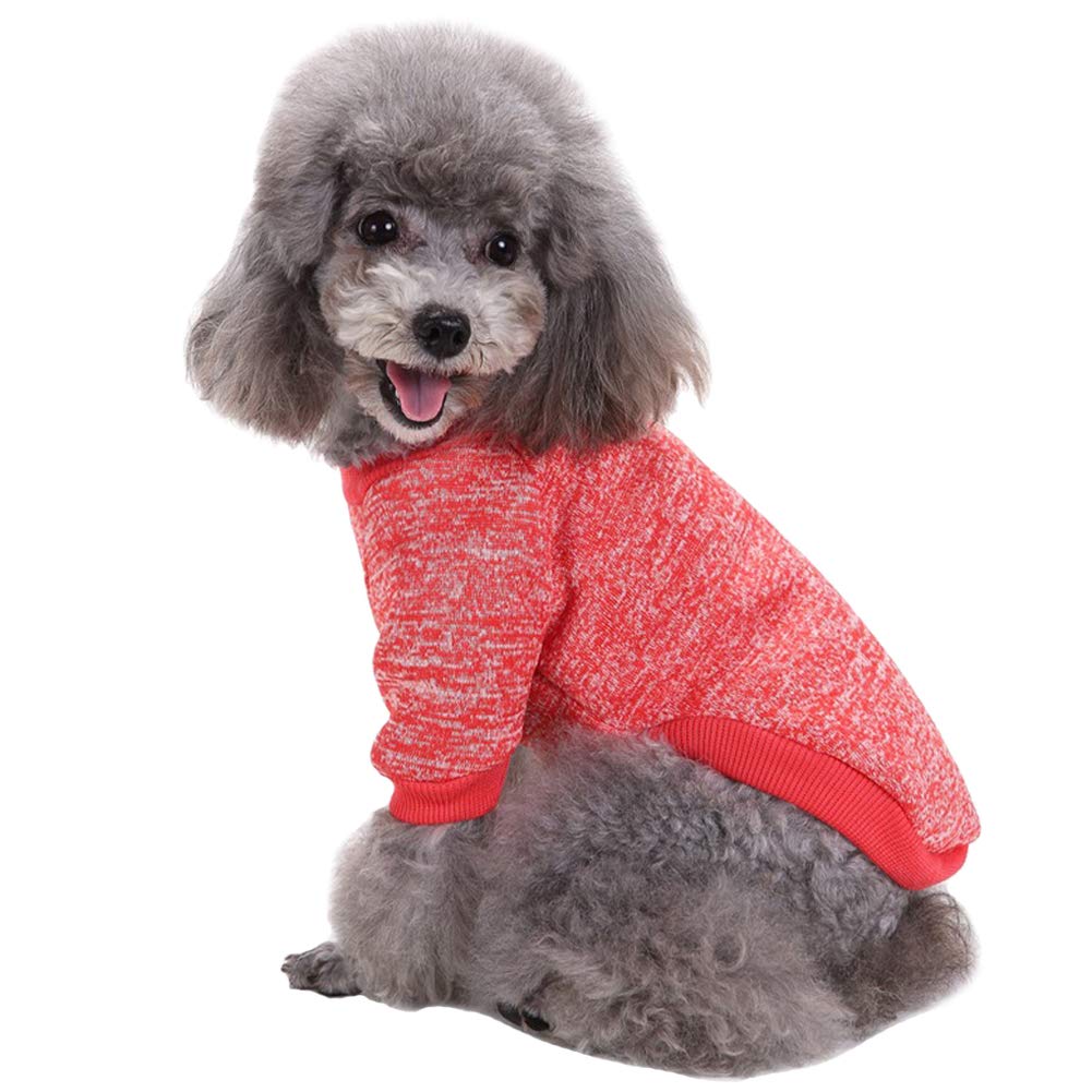 Chborless Pet Dog Classic Knitwear Sweater Warm Winter Puppy Pet Coat Soft Sweater Clothing For Small Dogs (Xxs, Red)