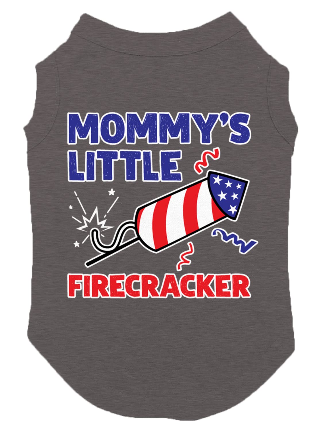 Mommy'S Little Firecracker - Usa Independence Day 4Th Of July Dog Shirt (Dark Gray, 3X-Large)