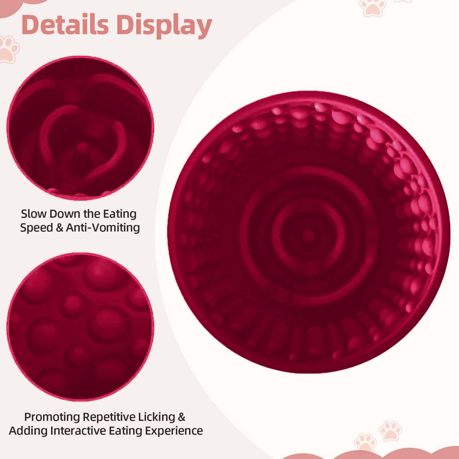 Dog Slow Feeder Lick Bowl, Non-Slip Dog Licking Treat Dispenser, Slow Feeder Bowls For Small Medium Large Breed Dogs, Anxiety Re