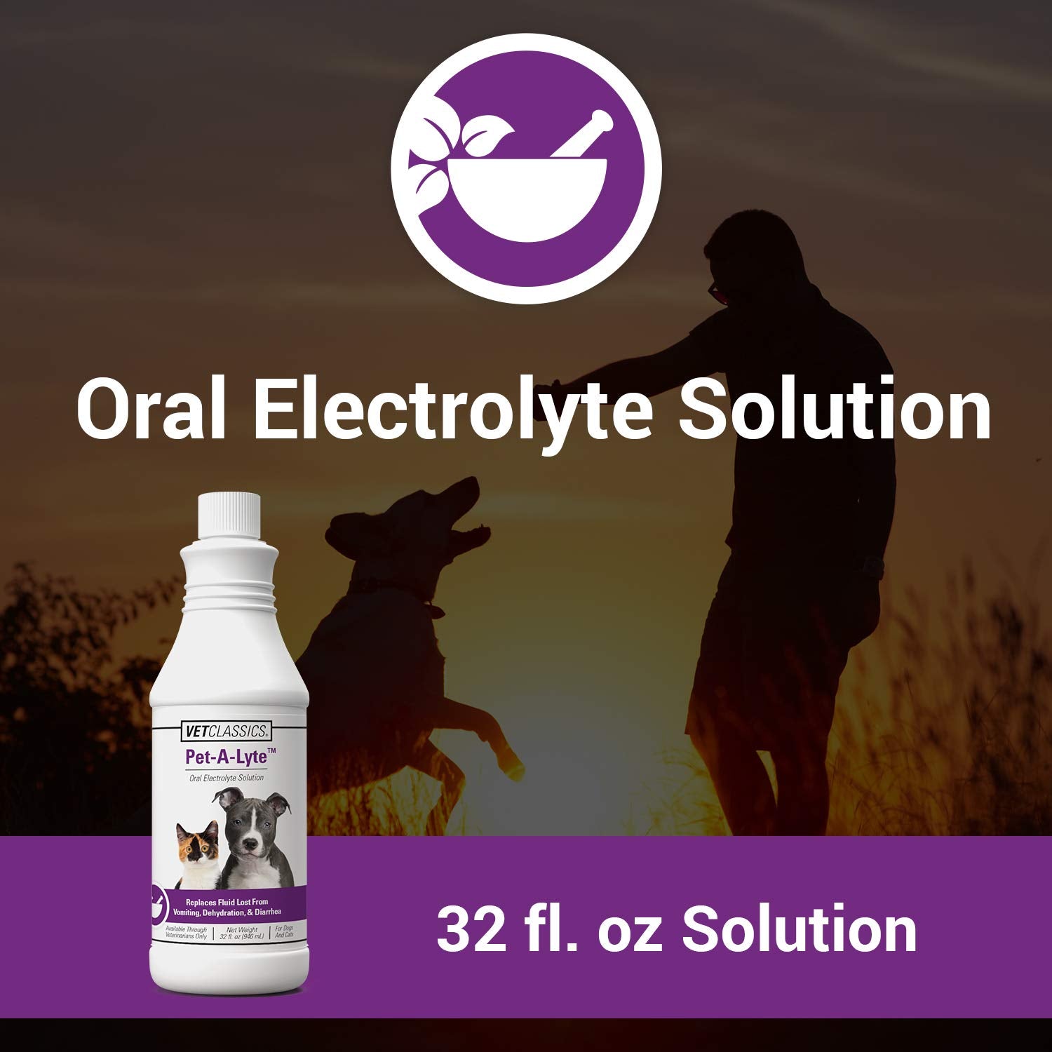 Vet Classics Pet-A-Lyte Oral Electrolyte Solution for Dogs and Cats - Helps Replace Fluids Lost from Pet Dehydration, Diarrhea,