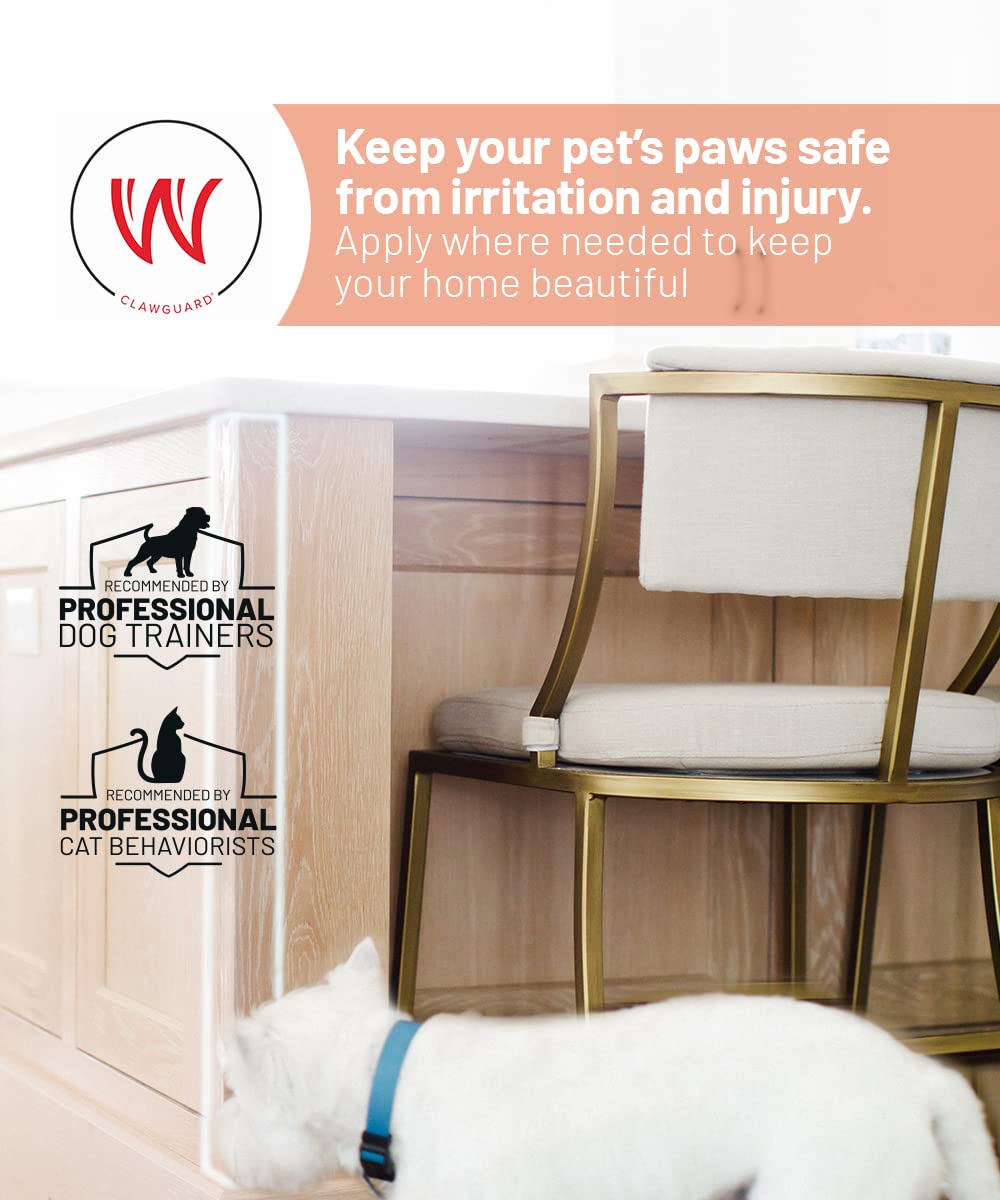 Clawguard Protection Tape - Durable Single-Sided Shield Protection Barrier Against Cat, Dog, Bird, Rabbit Scratching And Clawing Furniture, Couch, Window Sill, Car Door, Glass And More! 4In X 10'