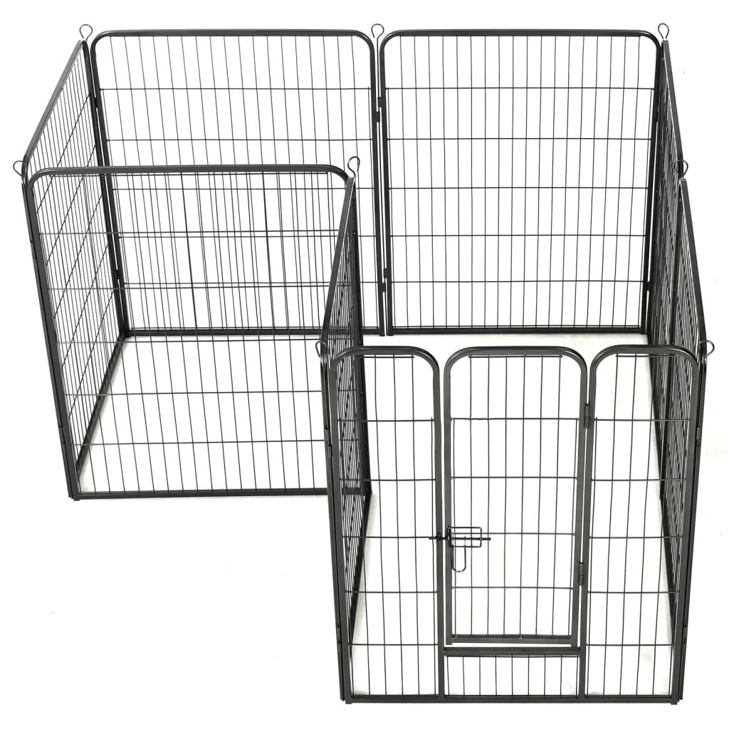 Vidaxl Dog Playpen 8 Panels Steel 31.5''X39.4'' Black