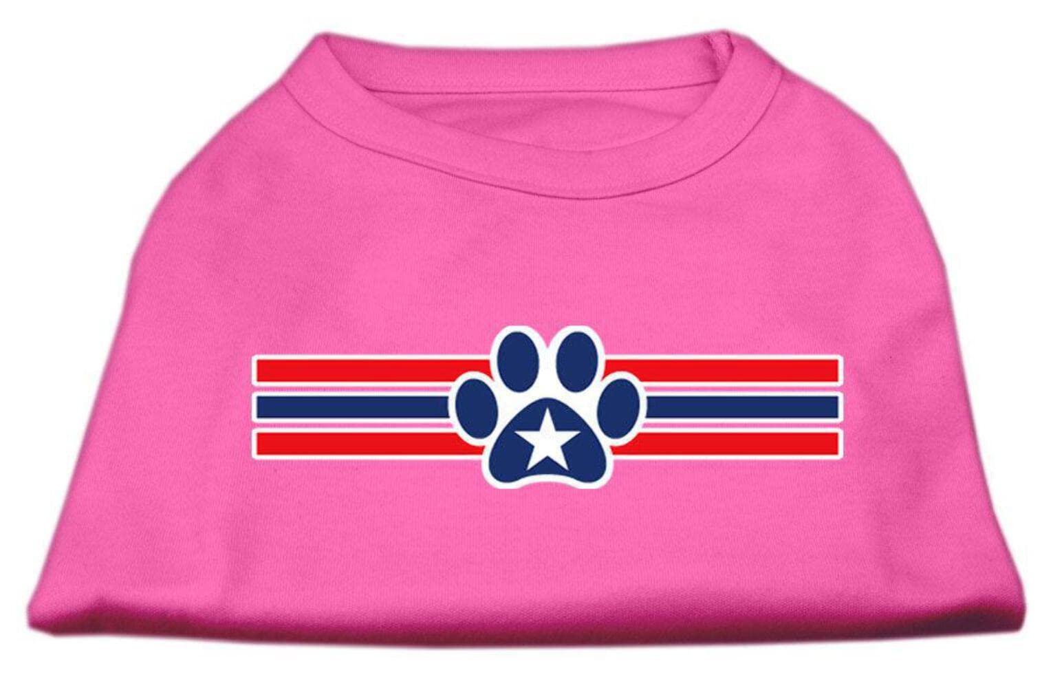 Mirage Pet Products 8-Inch Patriotic Star Paw Screen Print Shirts for Pets, X-Small, Red