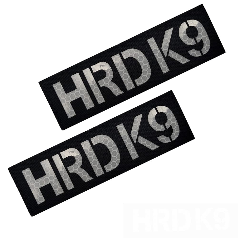 2Pc Reflective Patches Hrd K9 Dog Vest Patches Removable Patches With Hook Backing For Animal Vest Harnesses, Collars, Leashes (