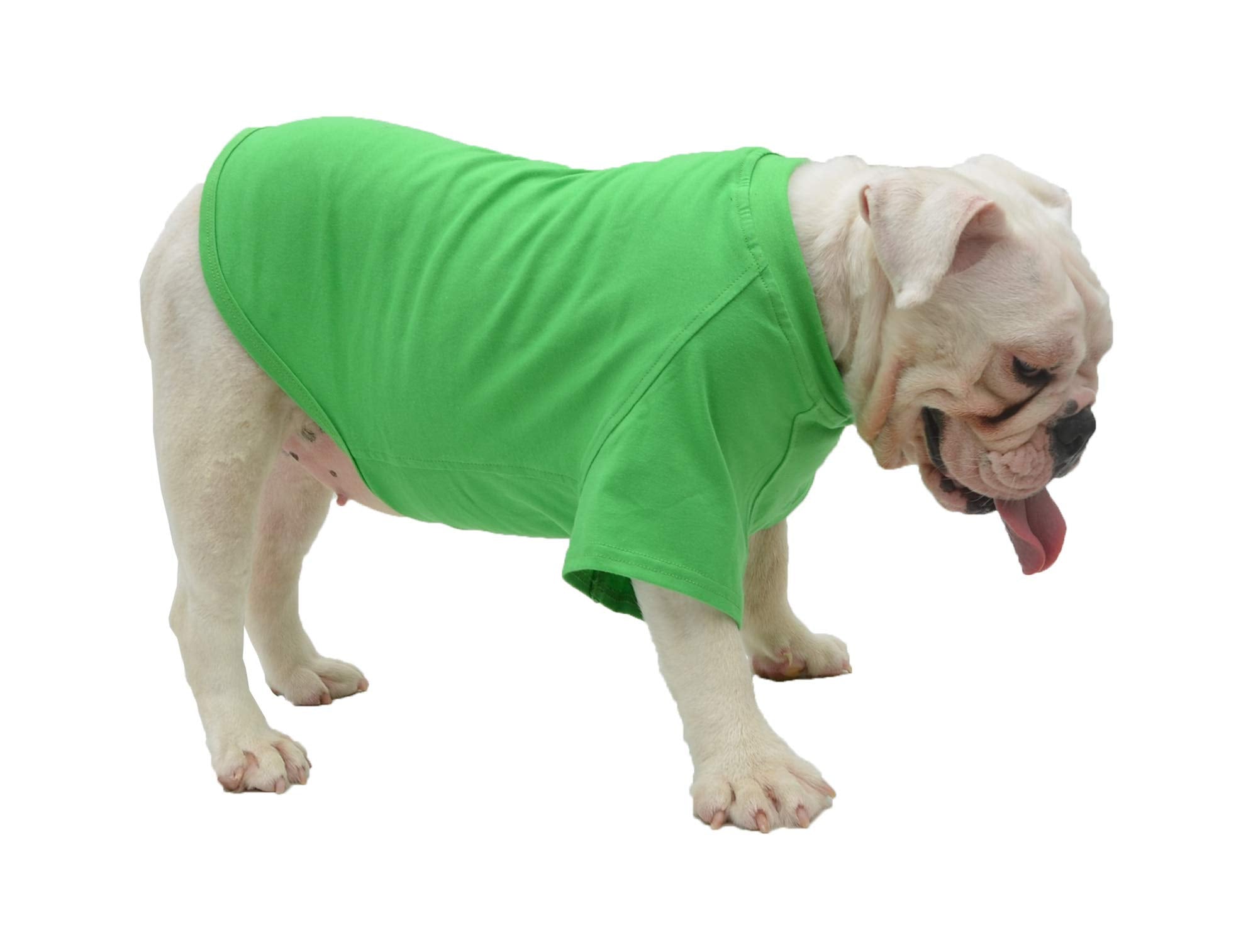 Lovelonglong Bulldog Clothes Dog Clothing Blank T-Shirt Tee Shirts For French Bulldog English Bulldog American Pit Bull Pugs 100% Cotton Skin Care Green B-L