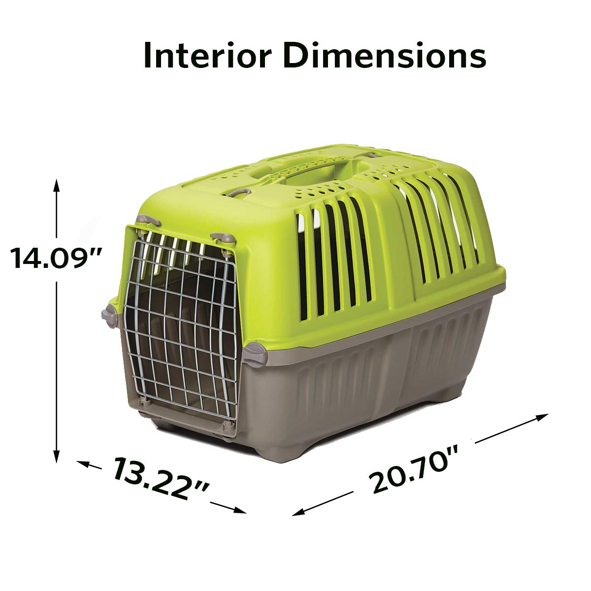 Midwest Homes For Pets Pet Carrier: Hard-Sided Dog Carrier, Cat Carrier, Small Animal Carrier In Green| Inside Dims 20.70L X 13.22W X 14.09H & Suitable For Tiny Dog Breeds