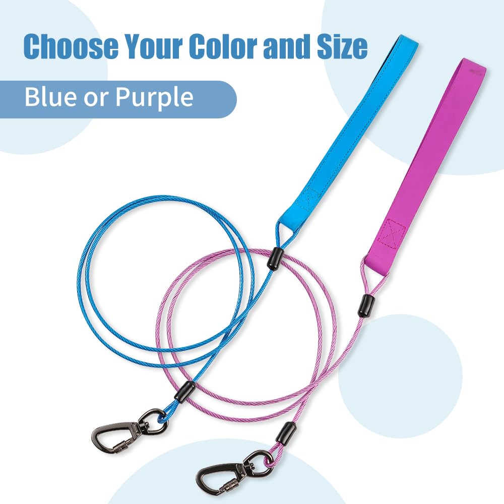 Miao Chuai 6Ft Dog Leash,Chew Proof Metal Cable For Large Dogs And Puppies Teething,Leashes With Padded Handle - Ideal For Small