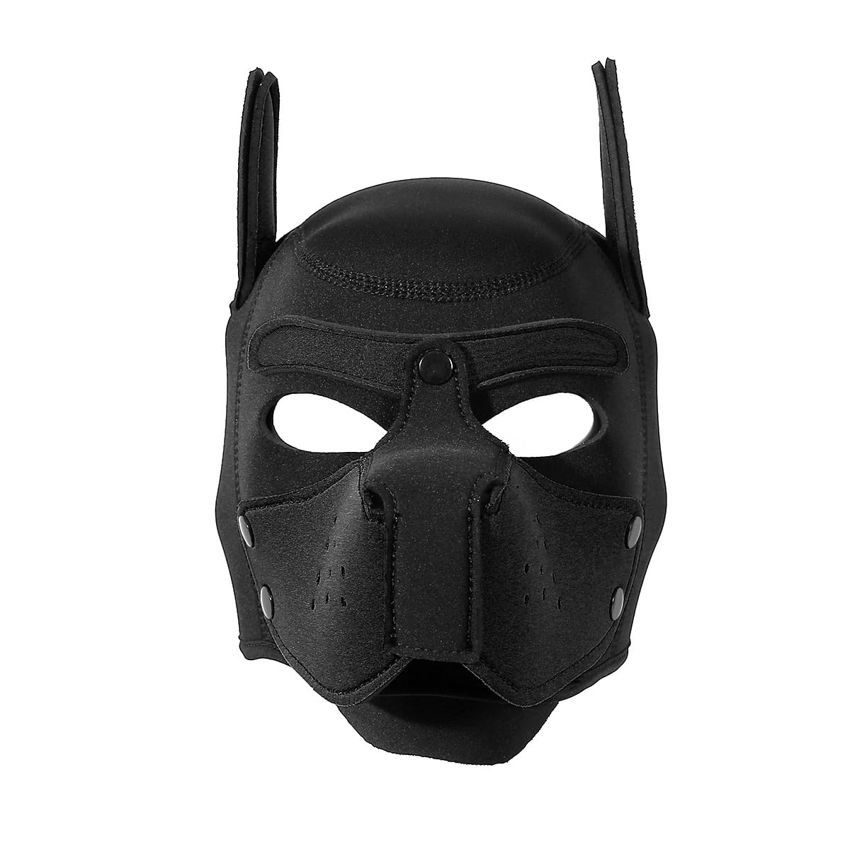 Neoprene Puppy Face Muzzle Dog Removable Full Face Pup Hood Mask (Black, One Size)