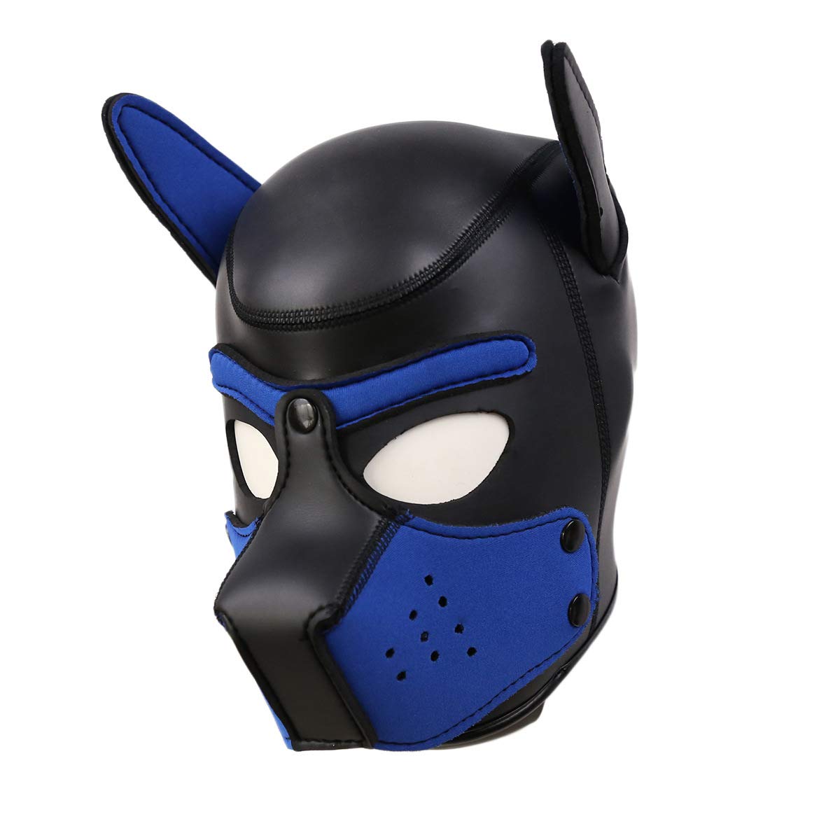 QUYUWOWO Neoprene Dog Full Face Puppy Mask Removable Halloween Dog Head Mask with Collar and Armband
