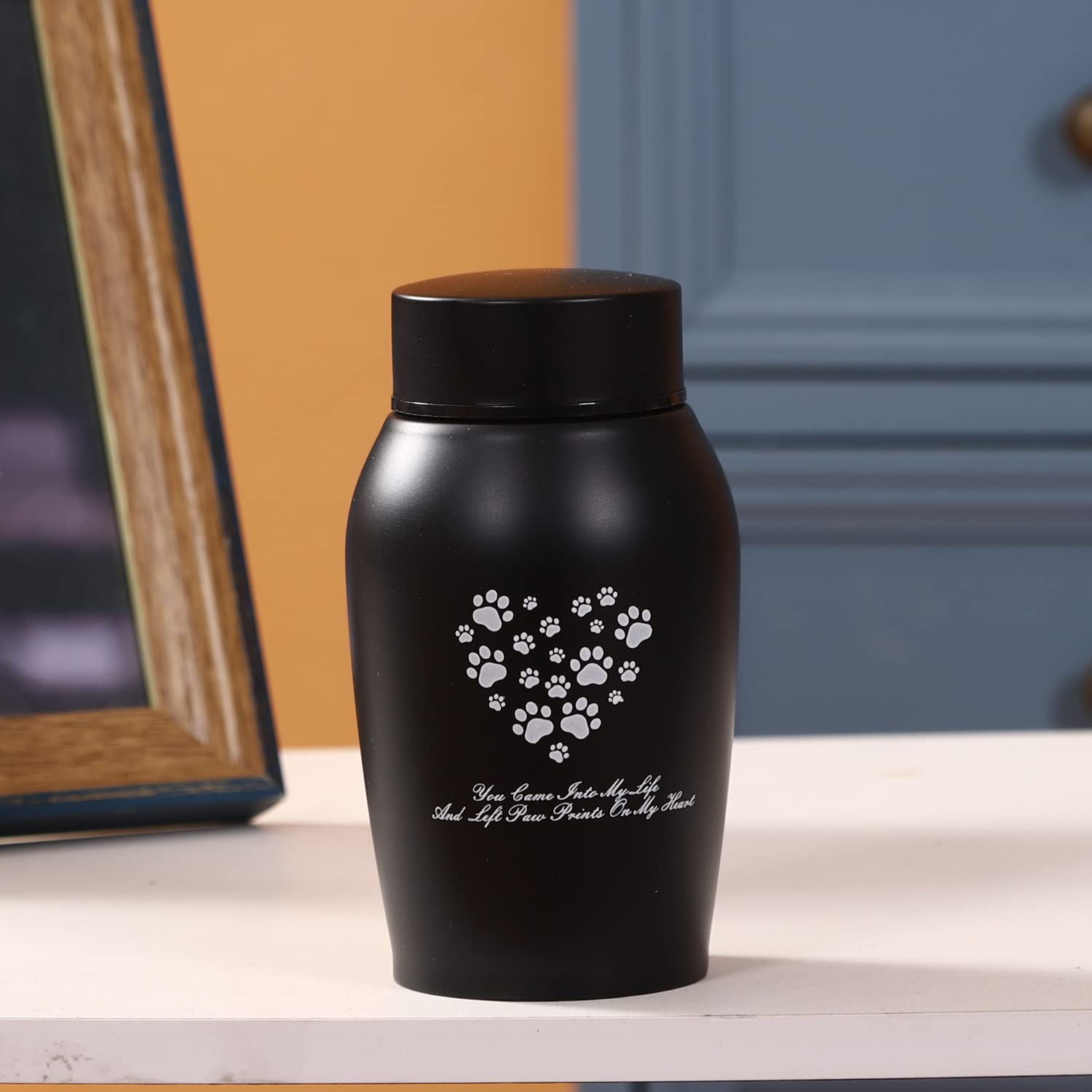 Youdear Memorials Stainless Steel Pet Urns,Premium Urns for Dog and Cat Ashes,Suitable Size Urns for Pet Ashes (Small, Purple)