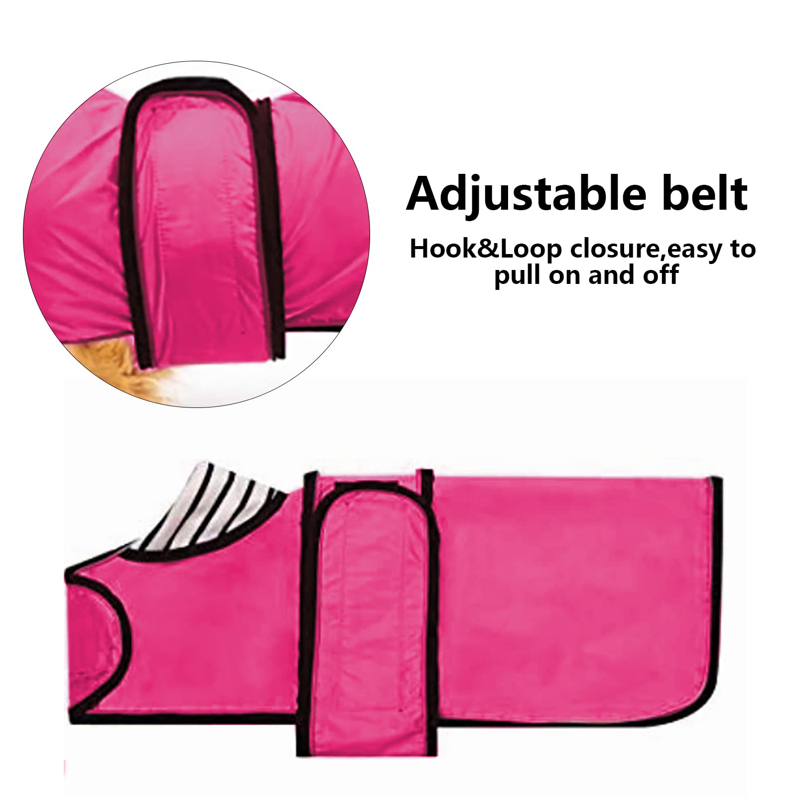 Dachshund Raincoat Waterproof, Perfect For Dachshund Sausage Weiner Long Back Breeds With Reflective Stripe Rain Coat For Dogs Great Coverage In Autumn Winter - Pink - L