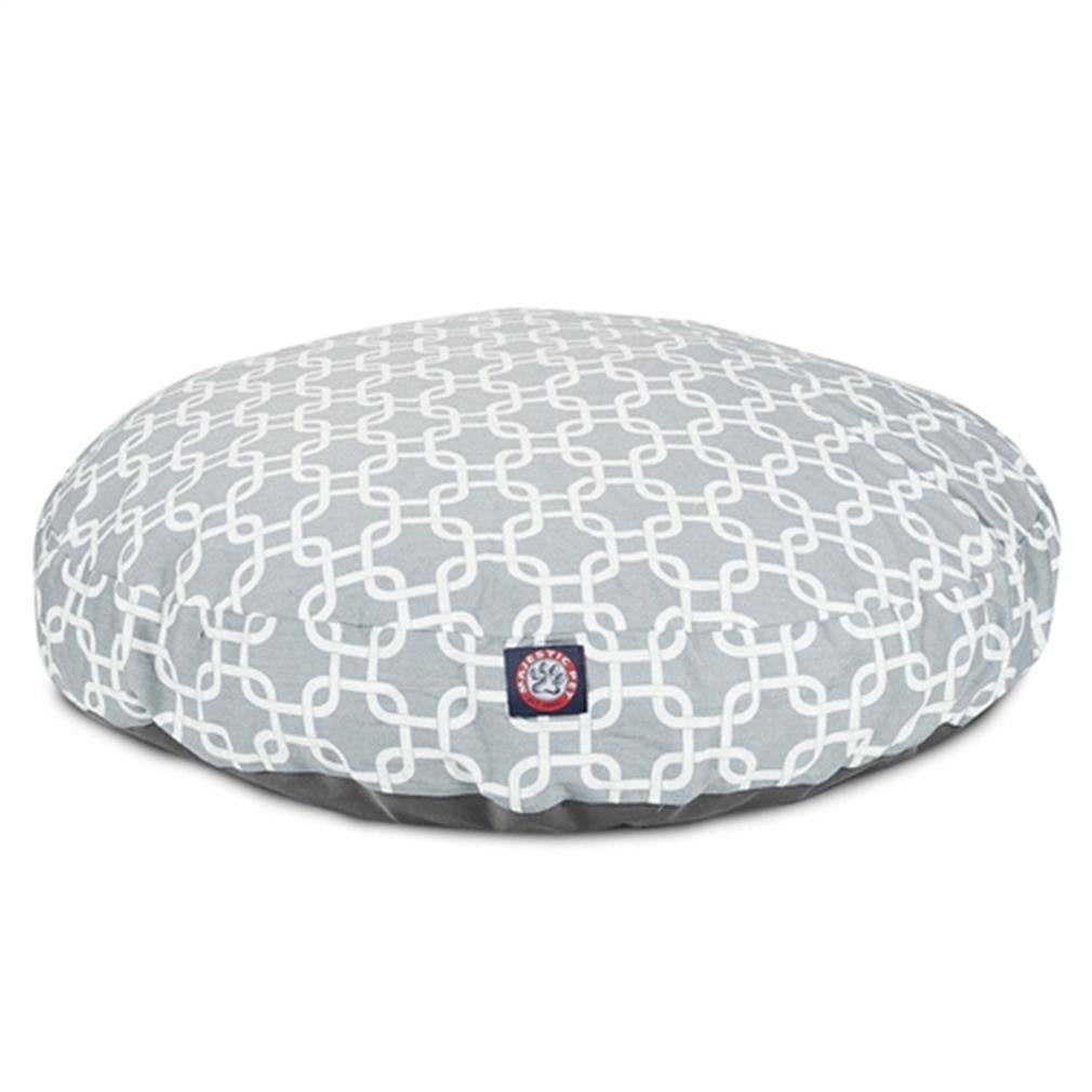 Gray Links Medium Round Indoor Outdoor Pet Dog Bed With Removable Washable Cover By Majestic Pet Products