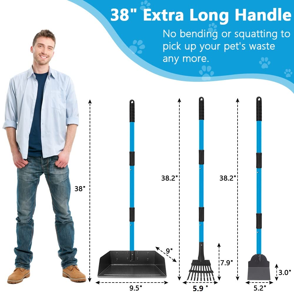 Dog Poop Trash Can For Outdoors With Extra Large Pooper Scooper & 50 Waste Bags - 20L/5 Gallon Large Dog Poop Trash Can Outside