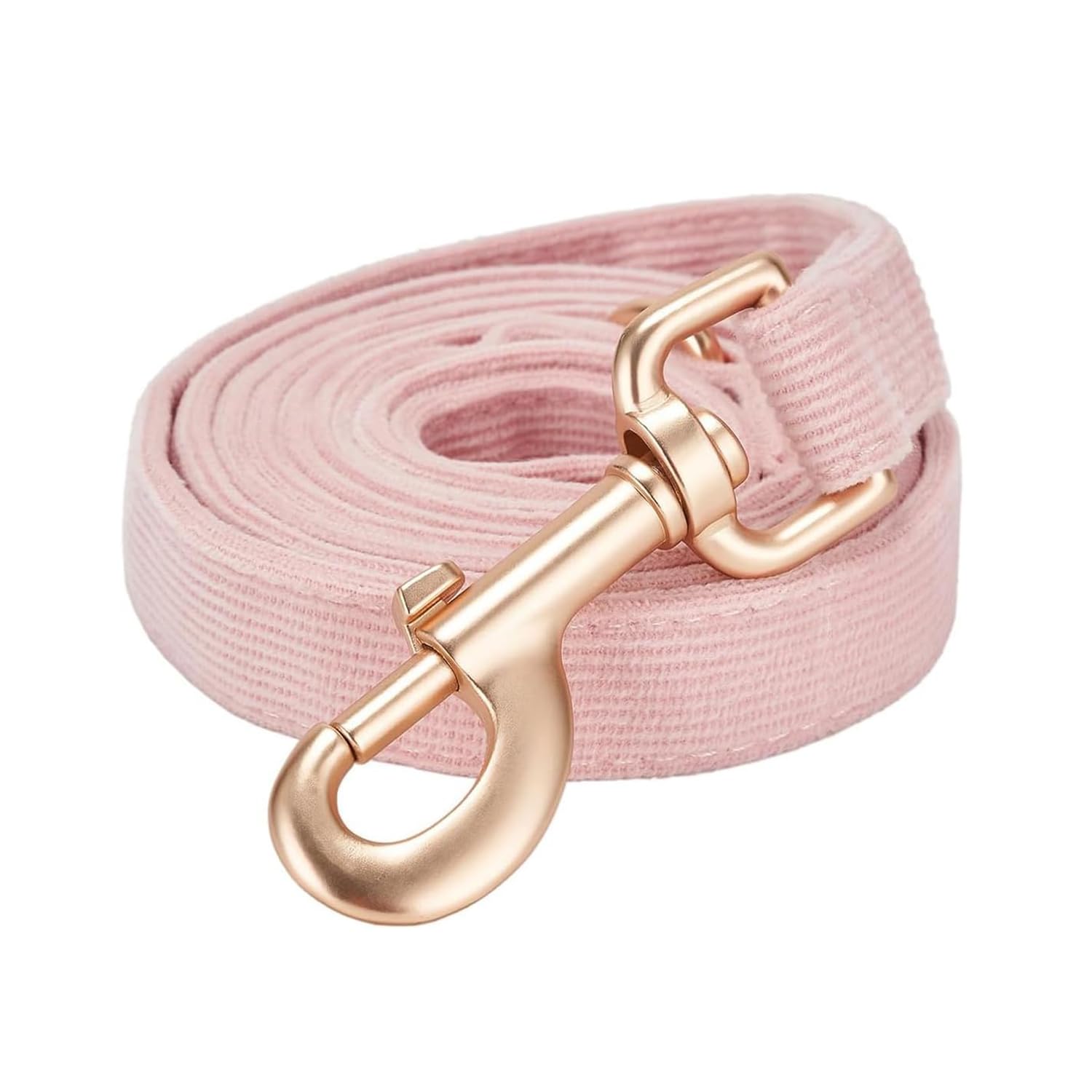 Petiry Soft Corduroy Fibric Dog Leash, 5 Feet Length Lead With Heavy Duty Rotating Hook, For Small Medium Dogs.(S,Light Pink)