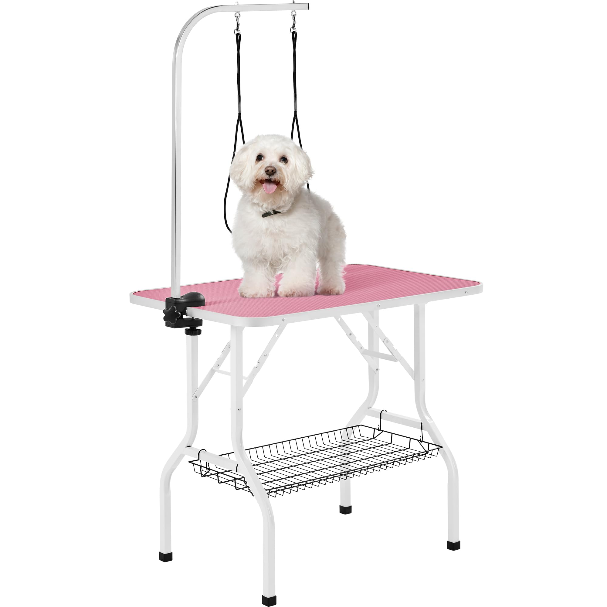 Yaheetech 36 ' ' Dog Grooming Table, Adjustable Pet Foldable Grooming Table w/Double Loops/Mesh Tray Maximum Capacity Up to 220l