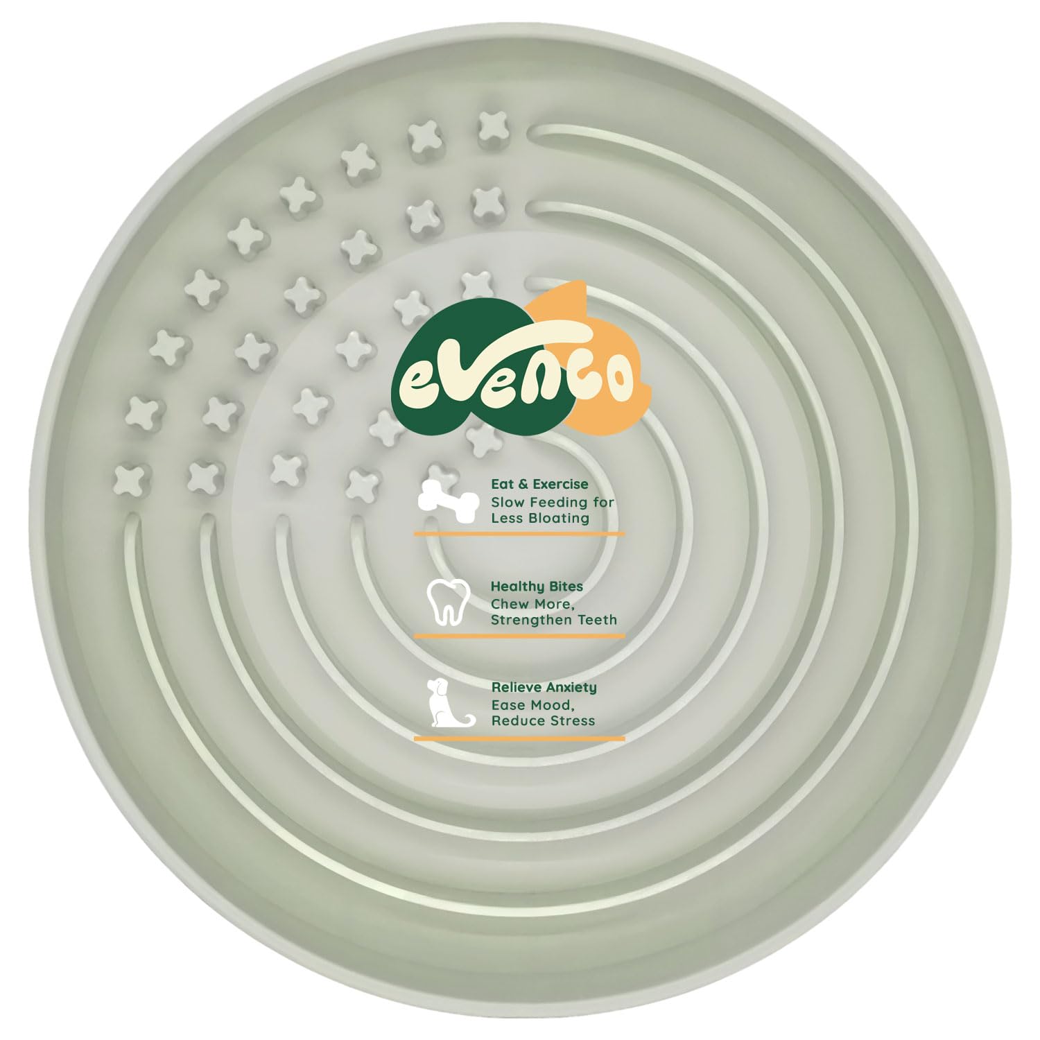 Evenco Slow Feeder Dog Bowls, Slowdown Bowl - Puzzle Silicone Dog Feeding Bowls With Suction Cups, Innovative Lick Mat Design Fo