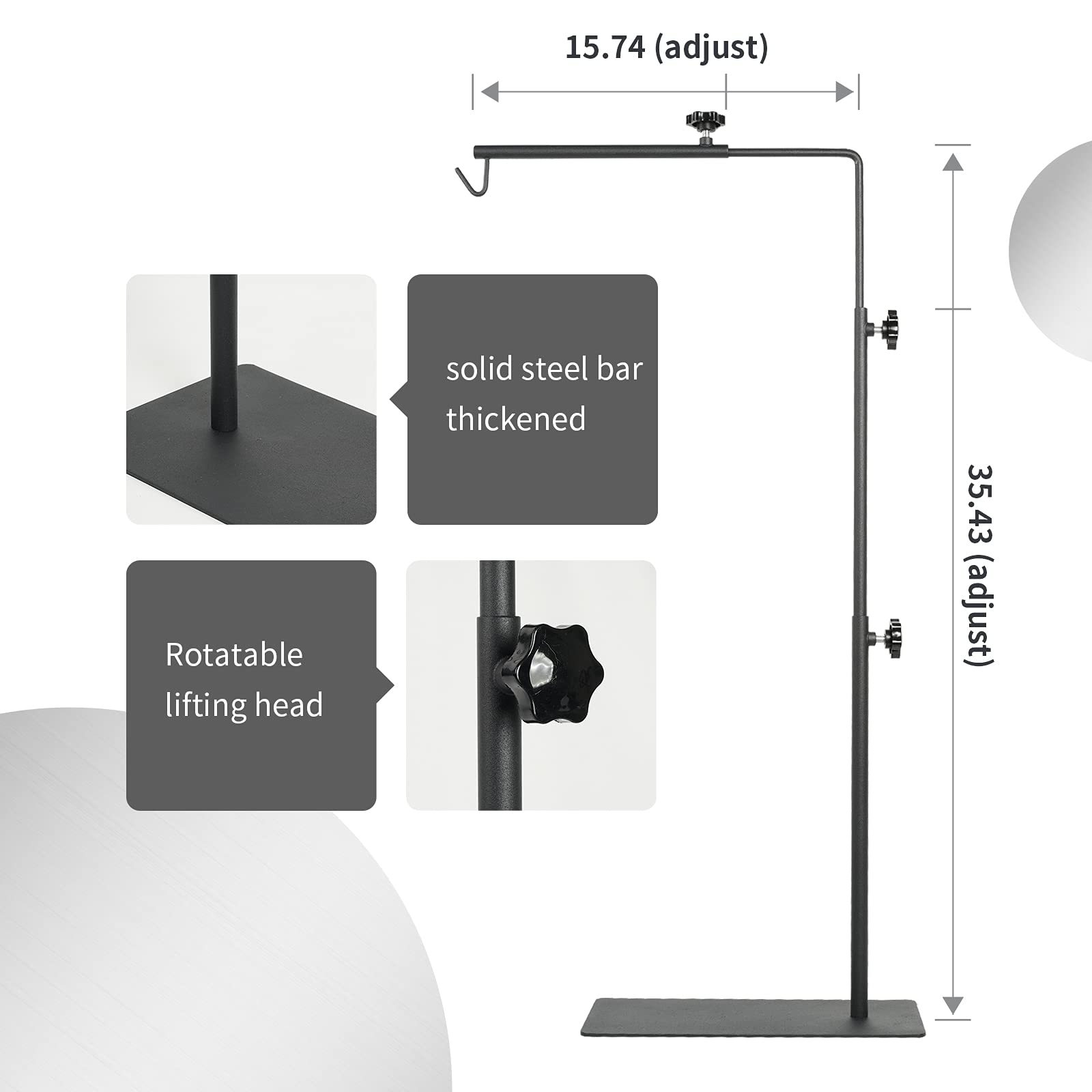 Betazooer Reptile Lamp Stand Adjustable Floor Light Holder Stand Landing Lamp Stand Bracket Metal Lamp Support For Reptile Glass