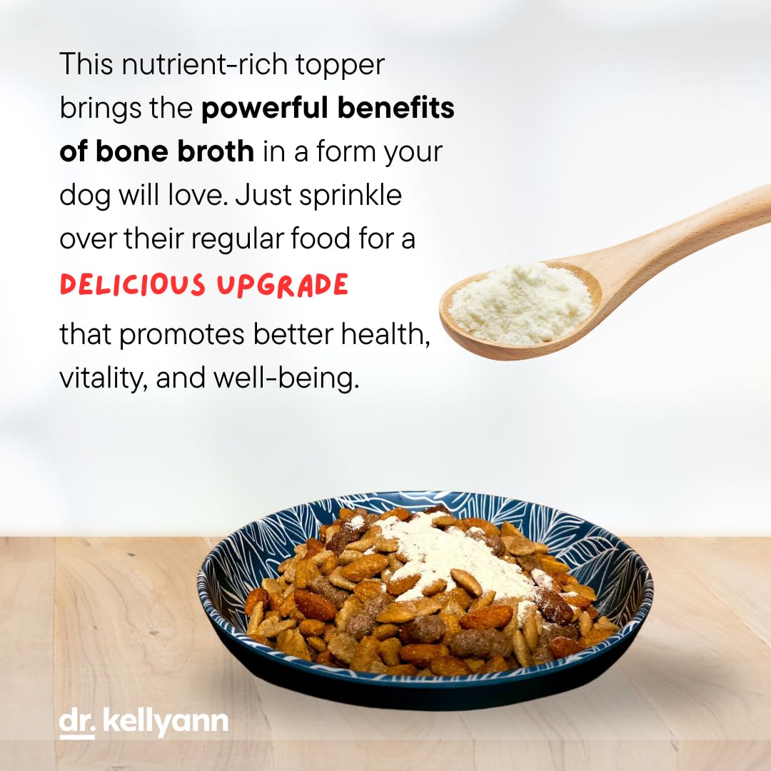 Dr. Kellyann Bone Broth Meal Topper for Dogs - Grass-Fed Beef, 6.60 oz, 3g Collagen, Grain Free, Supports Digestion & Joints