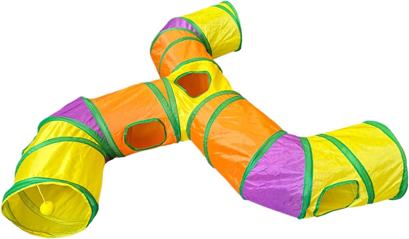 Gustyle Cat Tunnel Toy Way, Collapsible Pet Play Tunnel Tube With Storage Bag For Cats, Puppy, Rabbits, Guinea Pig, Indoor And O