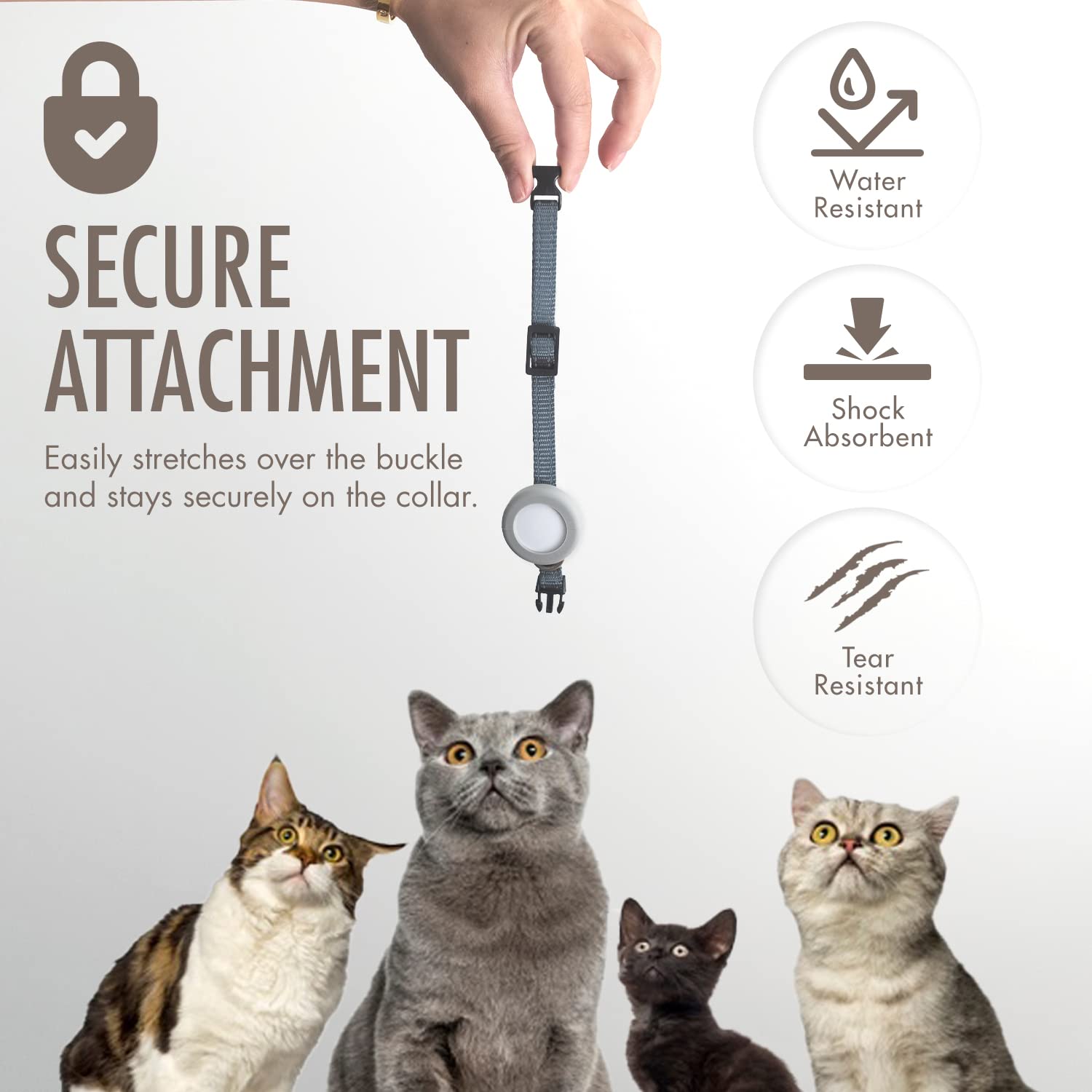 Sweet Baby Co. Airtag Cat Collar Or Extra Small Dog Collar Holder 2 Pack, Fits Half Inch Collars For Small Pet, Compatible With