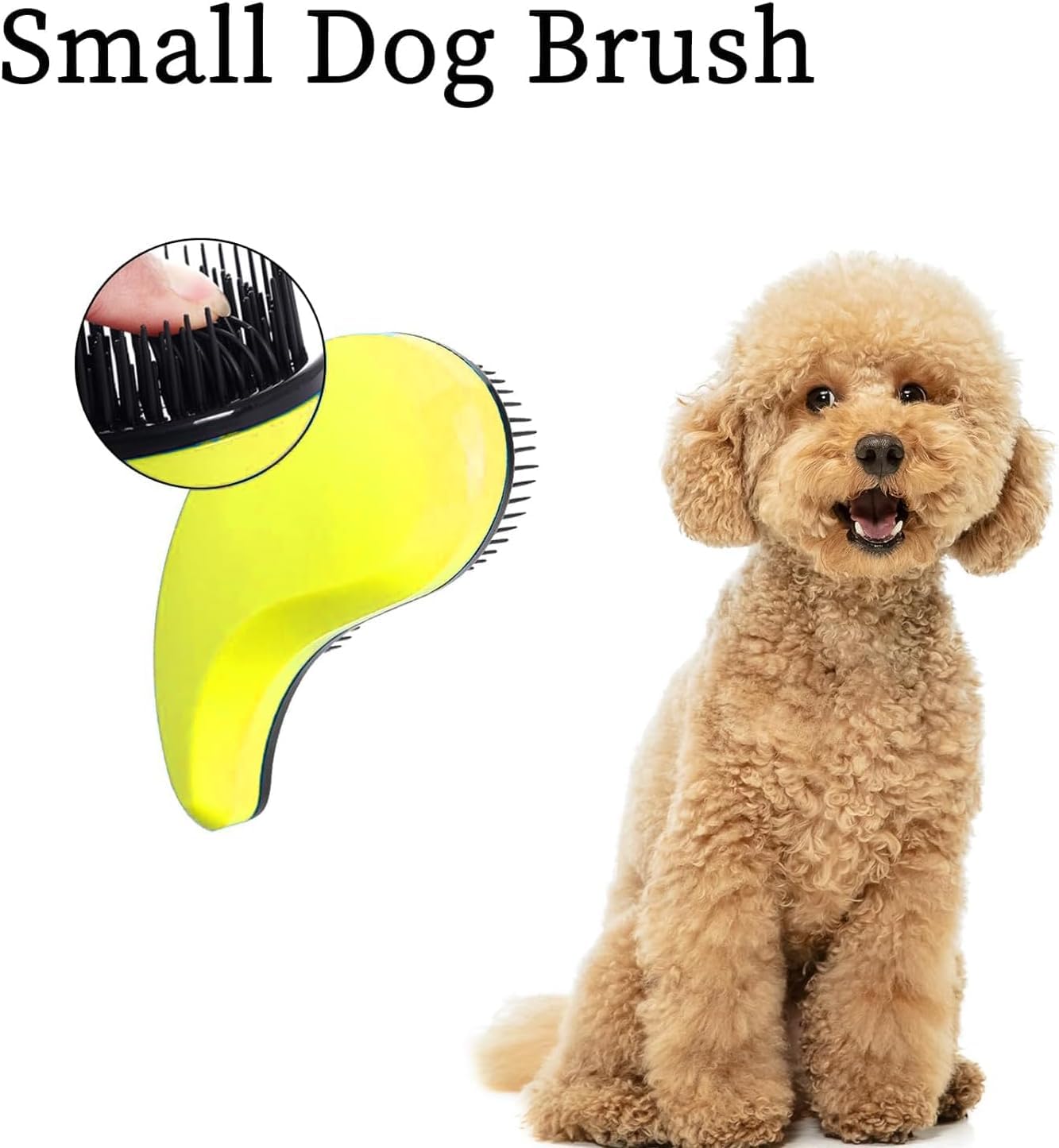 MAEELOU Small Dog Brush - Grooming Tool for Teddy, Yorkies, Maltese, Shih Tzu, Chihuahua - Puppy Hair Brush (Yellow)