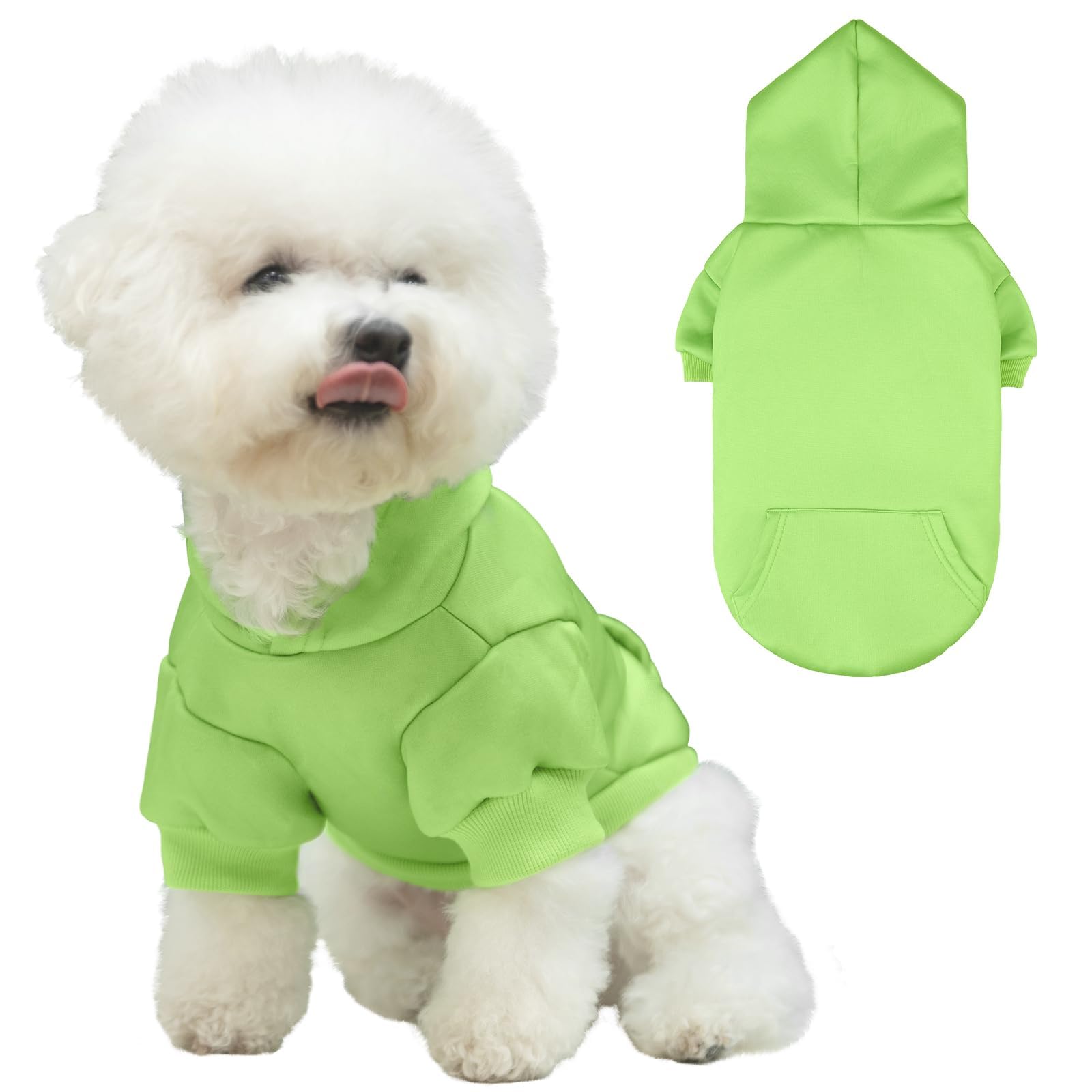 Kooltail Basic Dog Hoodie - Soft & Warm Dog Hoodie Sweater With Leash Hole And Pocket, Dog Winter Coat, Cold Weather Clothes Swe