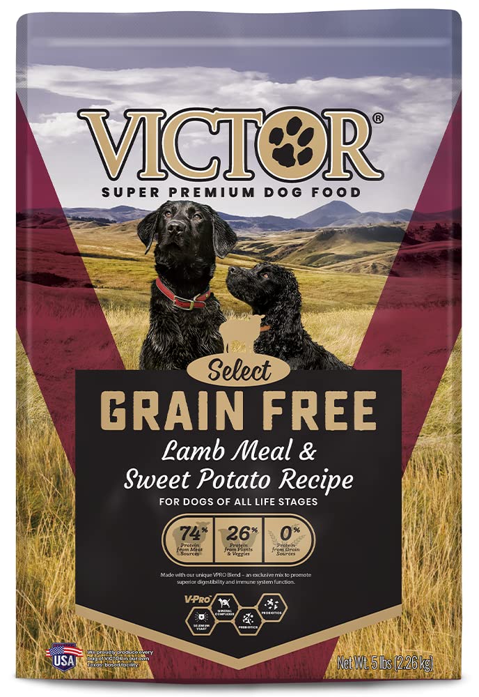 Victor Super Premium Dog Food - Grain Free Lamb Meal & Sweet Potato Recipe - Dry Dog Food for Dogs of All Life Stages - High Pro