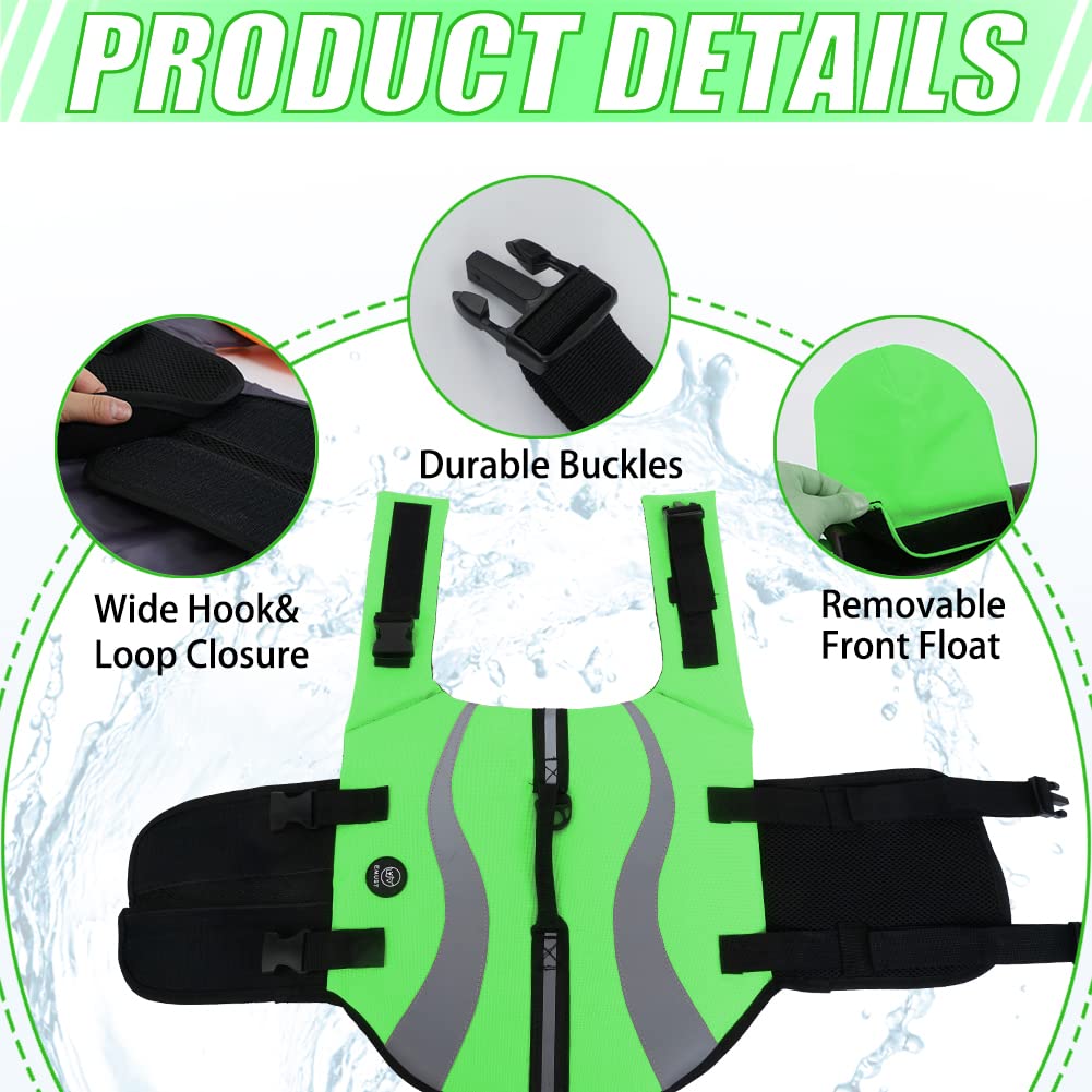 Emust Dog Life Vests, Adjustable Life Jackets For Small Dogs With Enhanced Buoyancy, Small Dog Swim Vest With Durable Rescue Han
