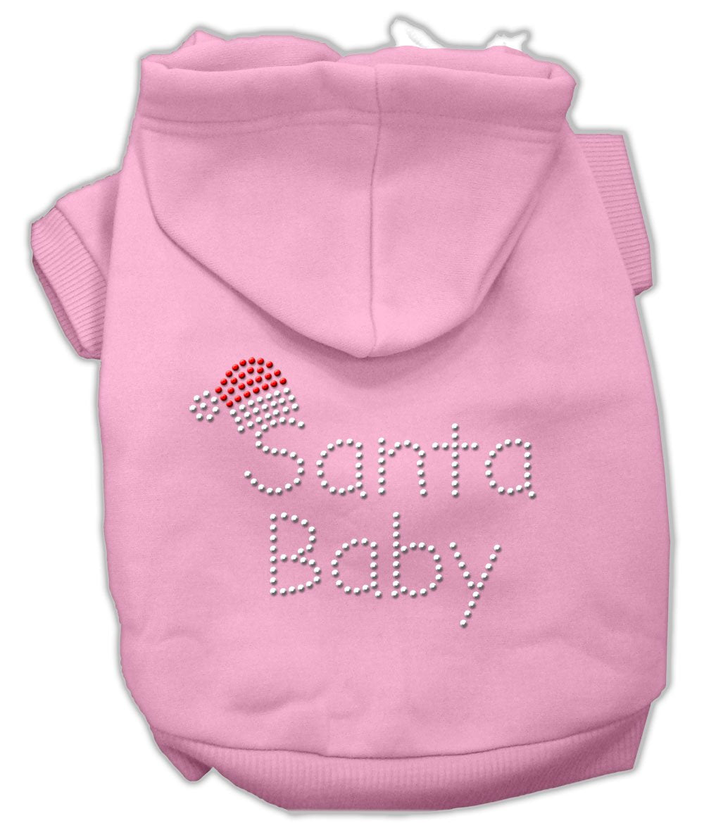 Mirage Pet Products 12-Inch Santa Baby Hoodies, Medium, Pink