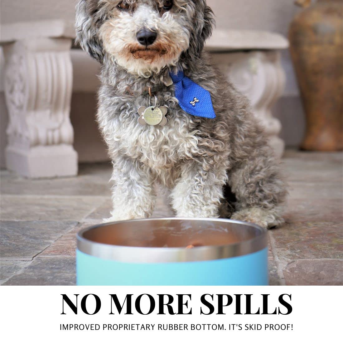 Coldest Dog Bowl - Anti Rust Metal & Non Slip Dog Bowls Large, Spill Proof Heavy Duty 3 Layers Insulated Dog Bowl - Food and Wat