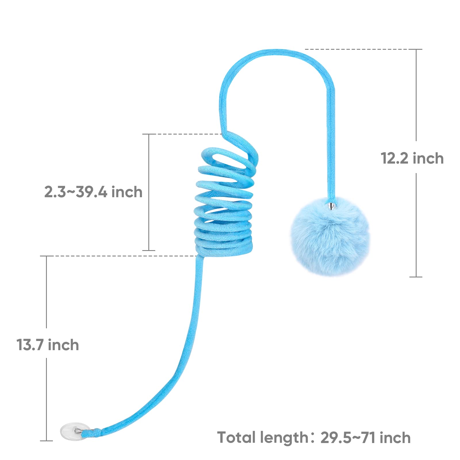 Wonowpa Cat Spring Toys, Self-Play Hanging Stretchable Cat Spring With Bell, 3 Pack Soft Plush Interactive Cat Toys For Indoor C