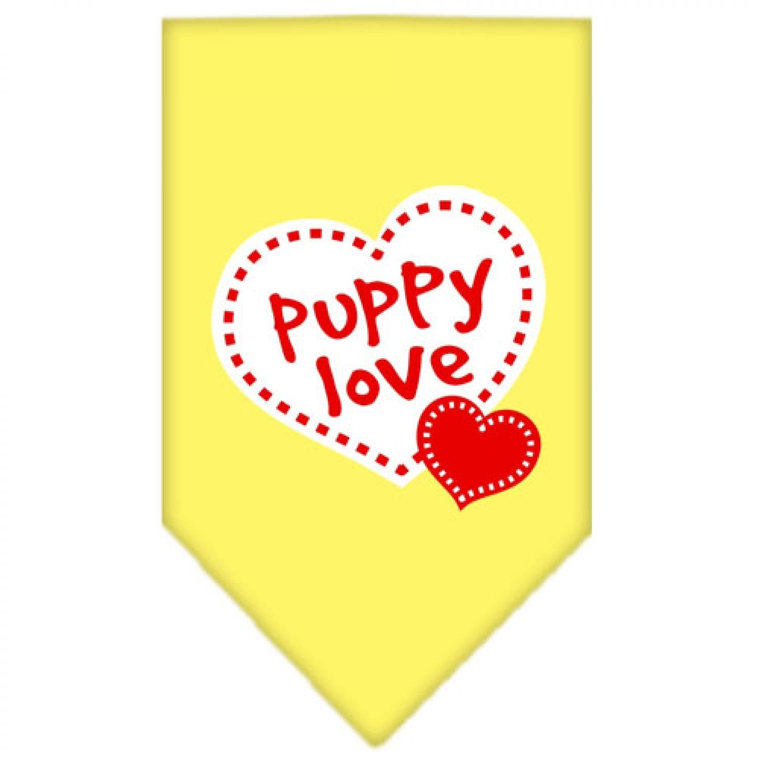 Mirage Pet Products Puppy Love Screen Print Bandana, Small, Yellow