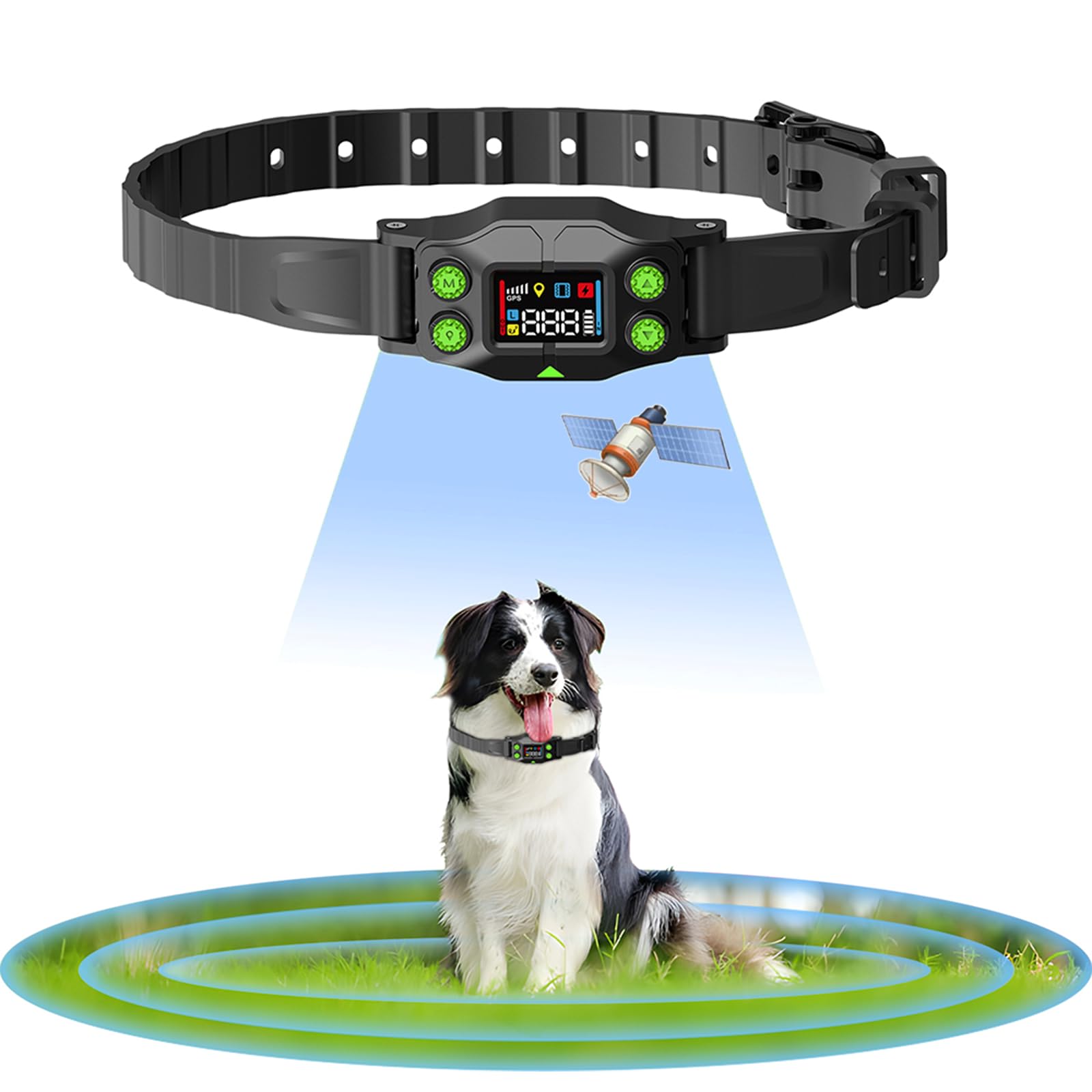 KALESMART GPS Wireless Dog Fence Collar, Invisible Electricity Fence System with Memory Function & 3 Training Modes, IPX7 Waterp