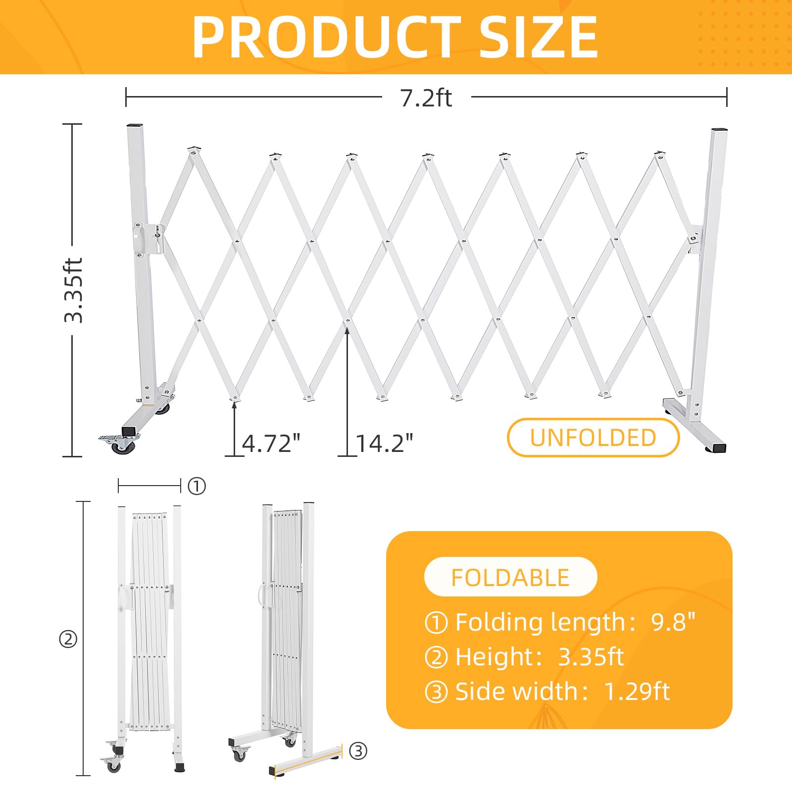 Akiiger Metal Expandable Barrier Fence For Dogs, Portable Barricade Gate With Casters, Foldable Pet Gate Indoor Outdoor For Room