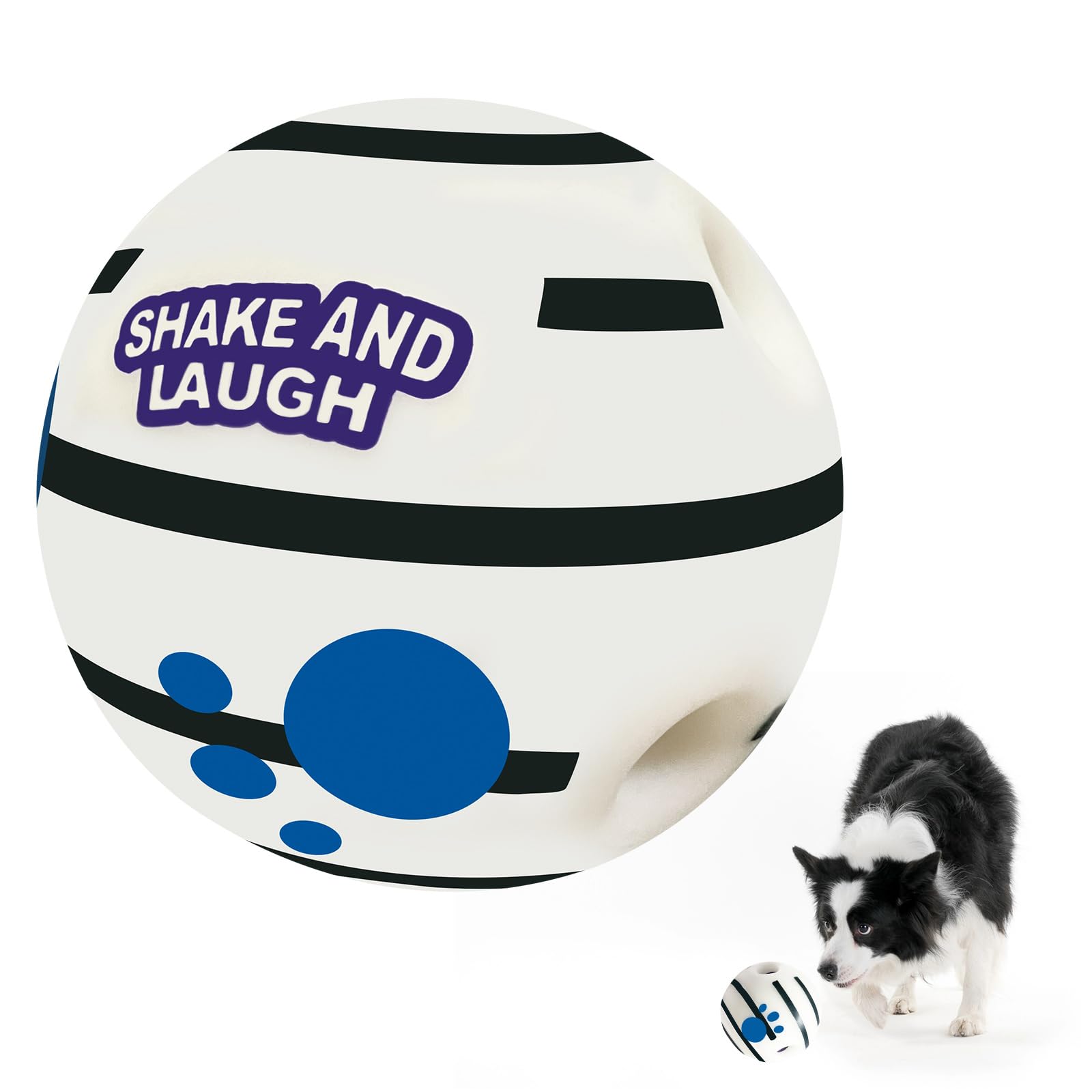 Shake And Laugh Glow In The Dark Dog Toys Ball, Interactive Dog Ball, Shaking With Gibbering Sound, L, 3.94 In (10 Cm)