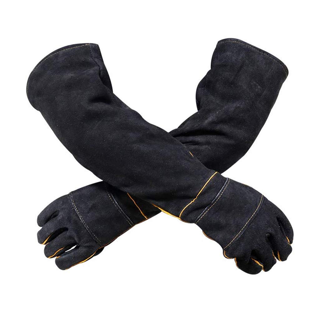 Ybb Animal Handling Anti-Bite/Scratch Gloves For Dog Cat Bird Parrot Pet (Black)
