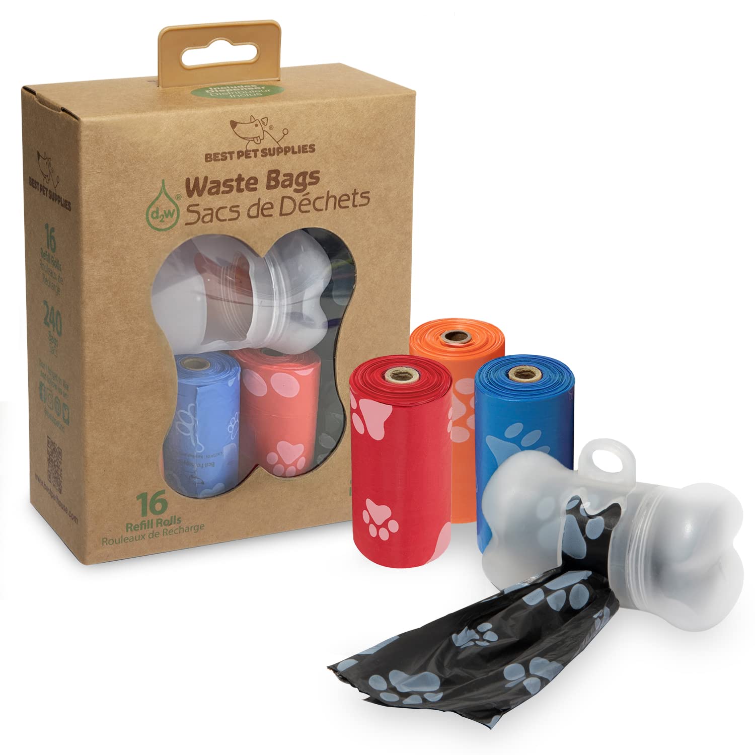 Best Pet Supplies Dog Poop Bags For Waste Refuse Cleanup, Doggy Roll Replacements For Outdoor Puppy Walking And Travel, Leak Pro