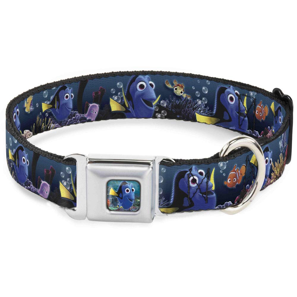 Dog Collar Seatbelt Buckle Dory Poses Friends Under The Sea 16 To 23 Inches 1.5 Inch Wide