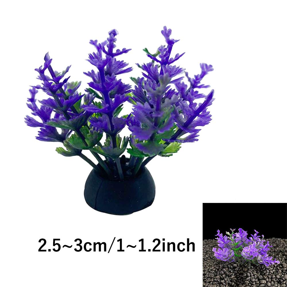 Smoothedo-Pets Aquarium Plants Fish Tank Decorations 20Pcs Small Size/1Inch Tall Plastic Artificial Plant Goldfish Waterscape Fi