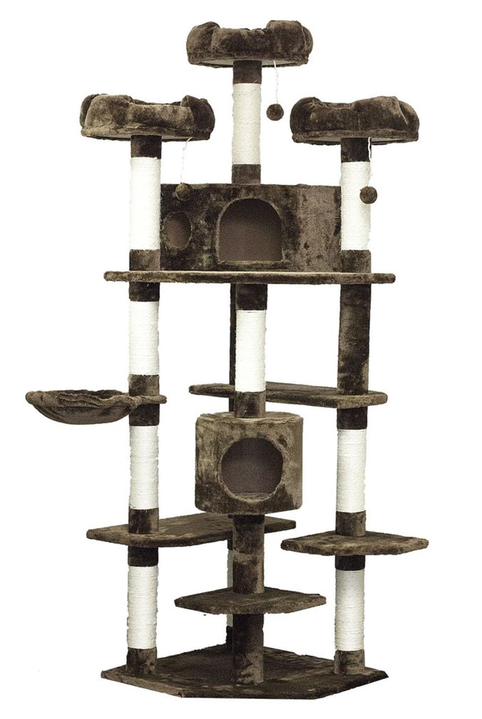 Tall Climbing Cat Tower for Active Cats, Mocha