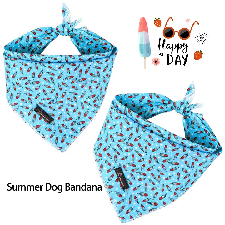 Aring Pet American Flag Dog Bandana-Adorable 4Th Of July Dog Bandanas, Soft Summer Popsicle Dogs Triangle Bibs For Small To Larg