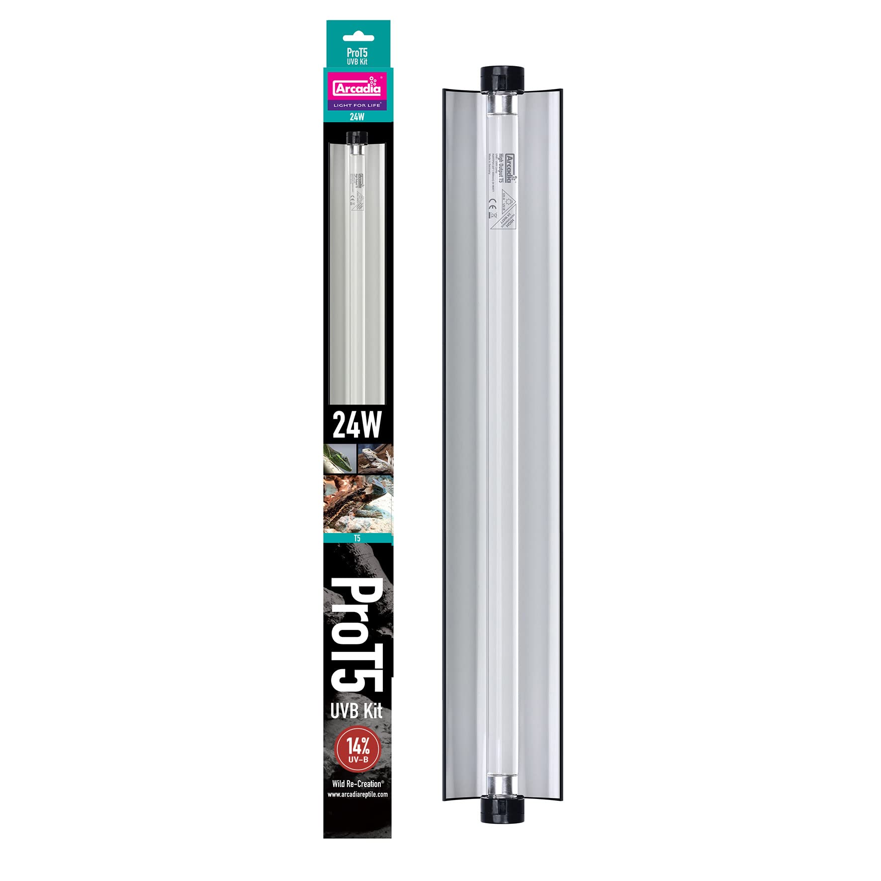 Arcadia Pro T5 Uvb Lighting Kit - 24W - Dragon