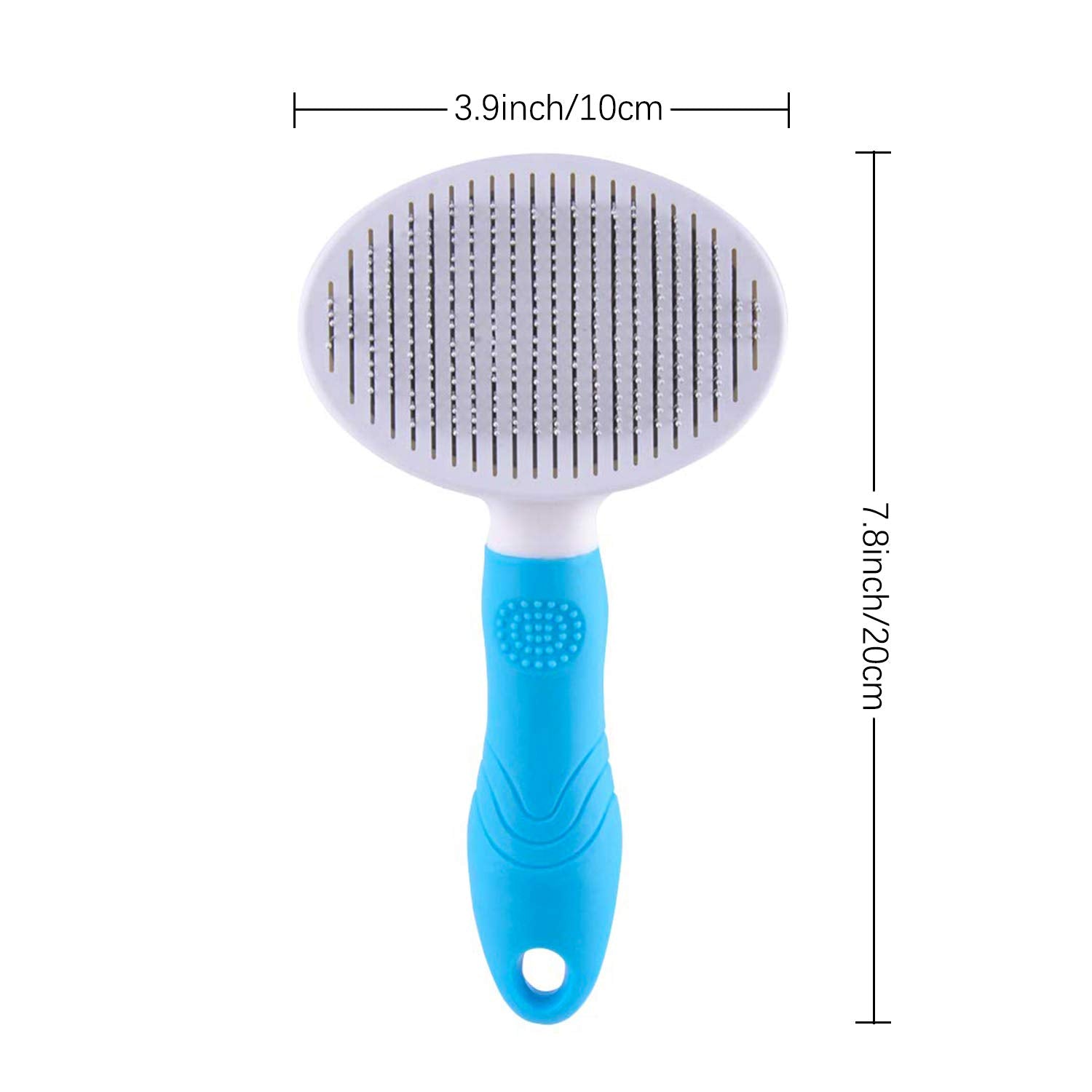 Cat Grooming Brush, Self Cleaning Slicker Brushes For Dogs Cats Pet Grooming Brush Tool Gently Removes Loose Undercoat, Mats Tangled Hair Slicker Brush For Pet Massage- Upgraded (Blue)