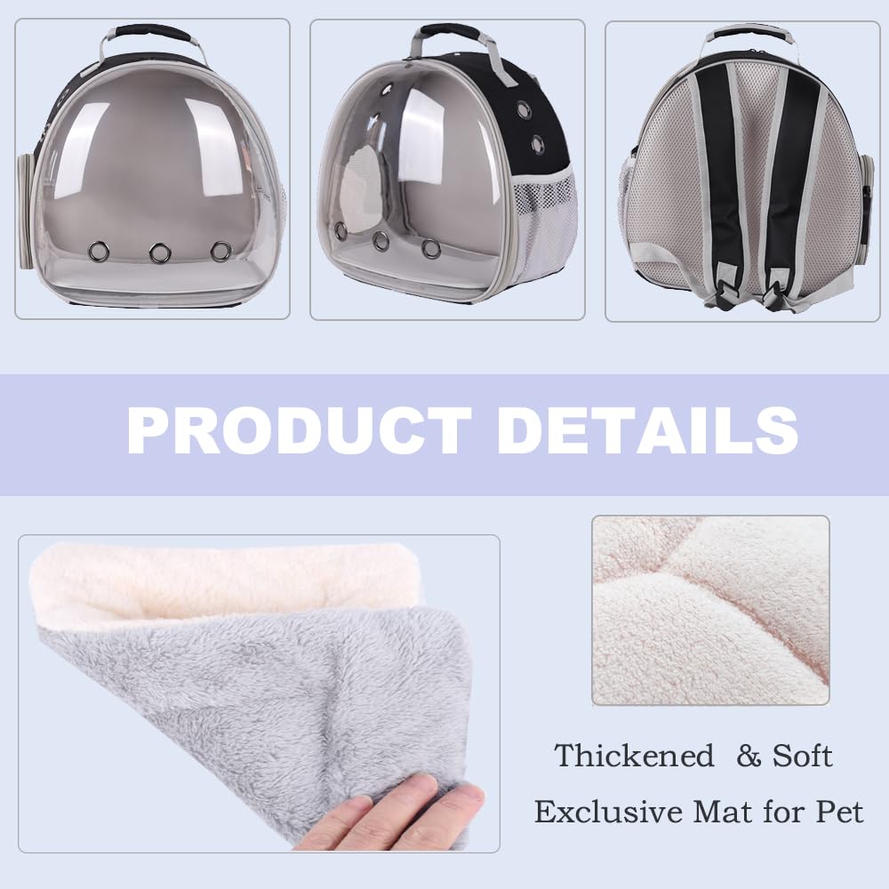 Portable Small Animal Backpack Travel Breathable Pet Carrier Bag Cages For Guinea Pig, Rabbit, Bearded Dragon, Squirrel, Tortois