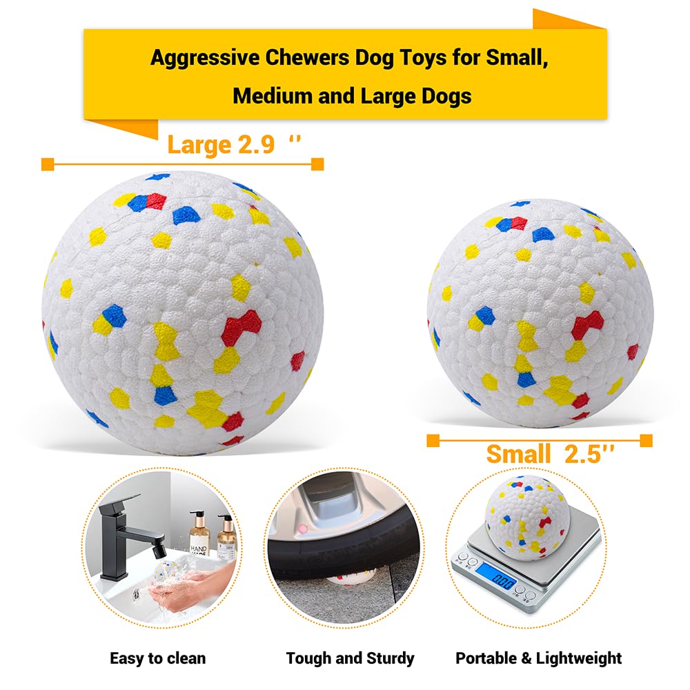 Lievuiken Dog Balls Toys For Aggressive Chewers, Indestructible Durable Bouncy Floating Balls For Dogs To Fetch, Durable Solid Rubber Ball For Training Dog(4 Pcs)